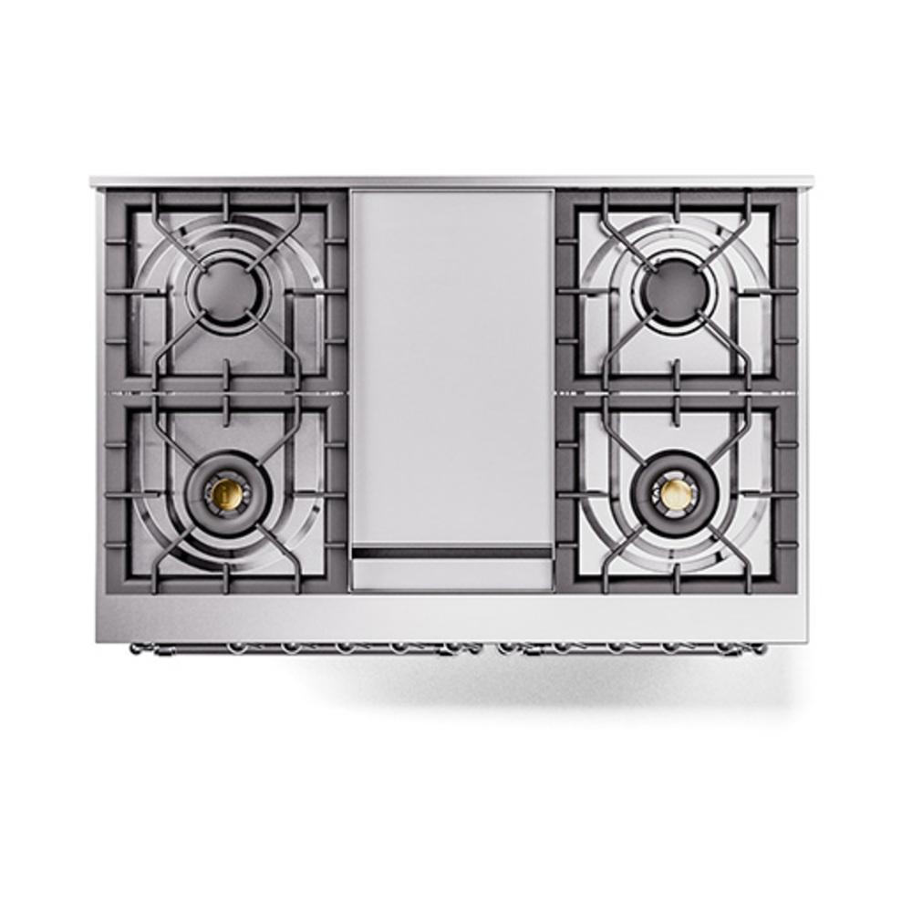 Ilve UND40FQNMPMGC Ilve Und40Fqnmpmgc Nostalgie Ii Noblesse 40" Dual Fuel Range (Natural Gas, Solid Door, Graphite Matte, Chrome)