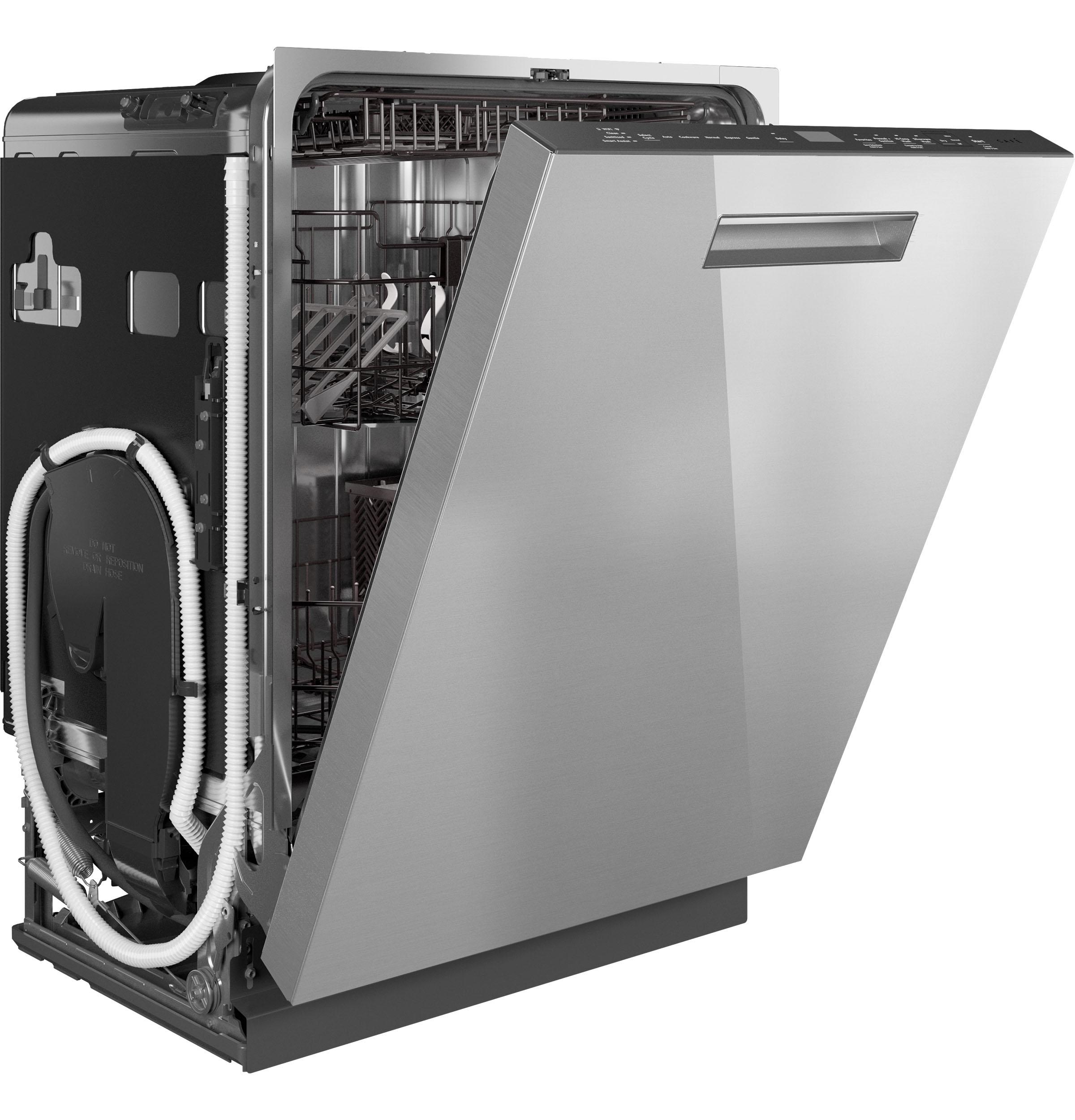 Cafe CDP888M5VS5 Café™ Customfit Energy Star Stainless Interior Smart Dishwasher With Ultra Wash Top Rack And Dual Convection Ultra Dry, Led Lights, 39 Dba In Platinum Glass