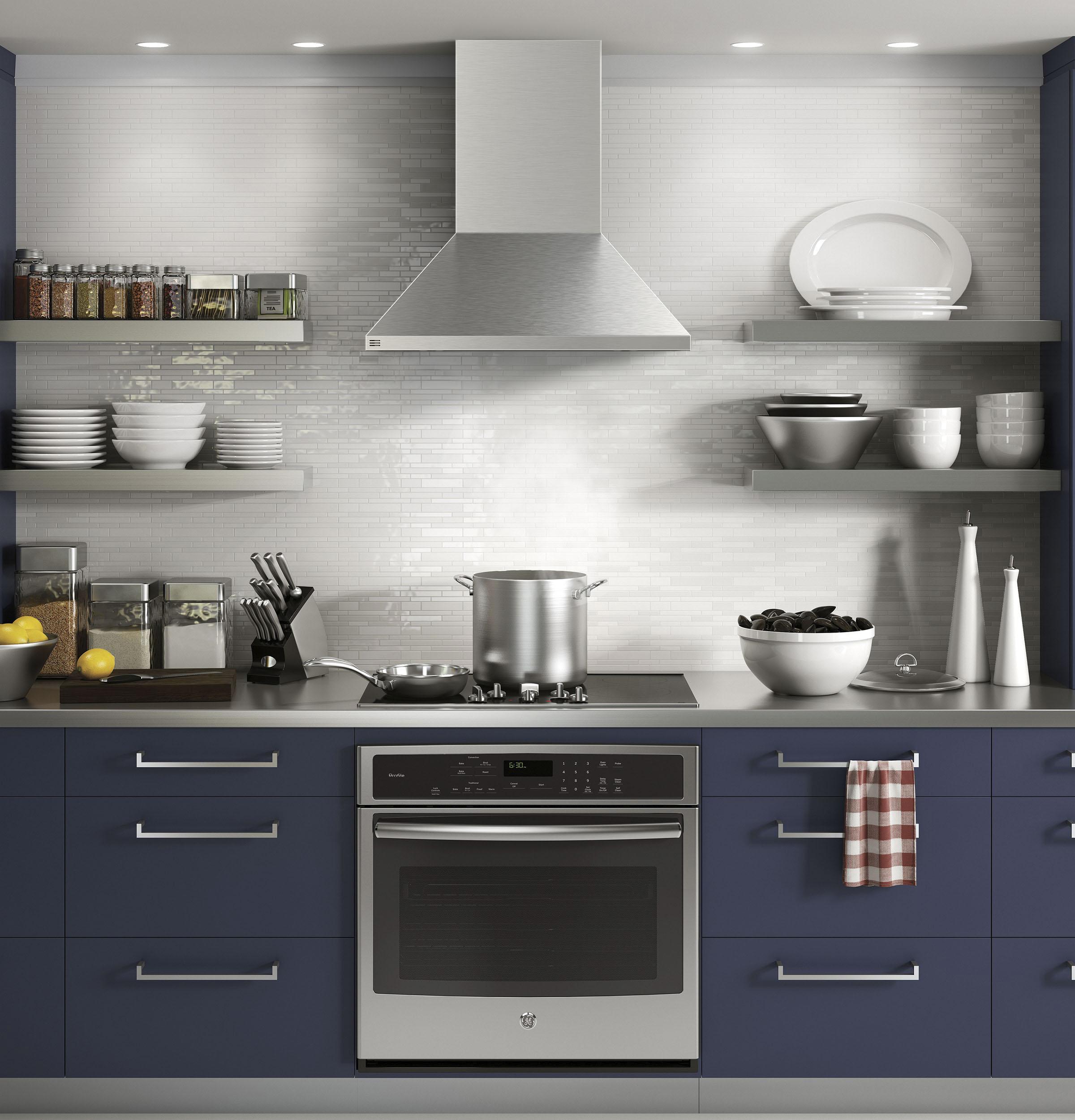 Ge Appliances PVW1030SWSS Ge Profile 30" Wall-Mount Pyramid Chimney Vent Hood With Clean Air Sensors
