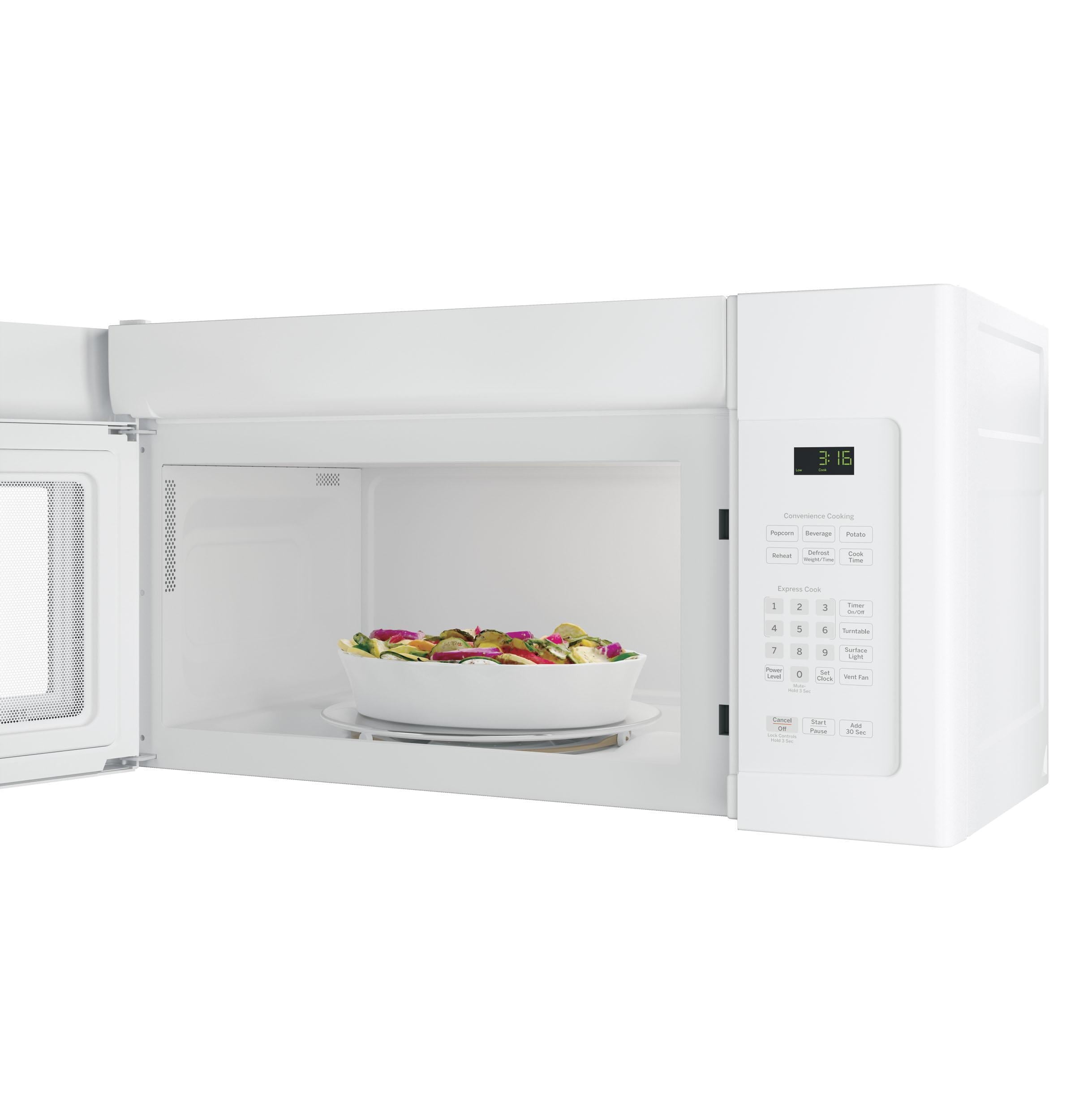 Ge Appliances JNM3163DJWW Ge® 1.6 Cu. Ft. Over-The-Range Microwave Oven With Recirculating Venting