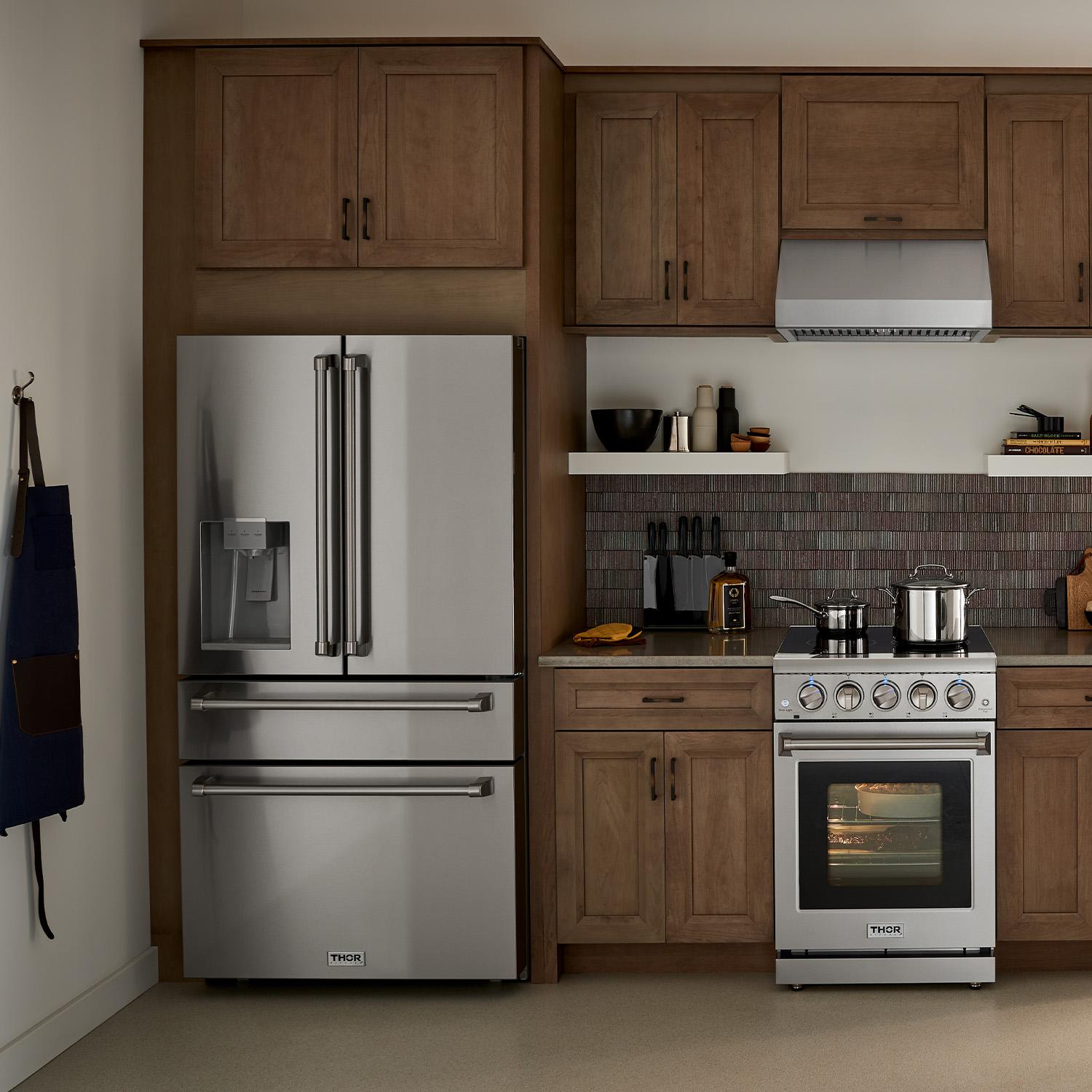 Thor Kitchen TRF3601FD 36 Inch Professional French Door Refrigerator With Ice And Water Dispenser