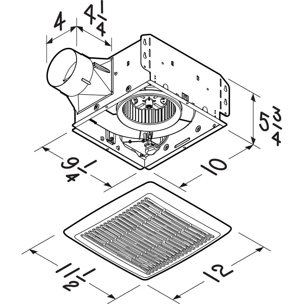 Broan AE80B Broan-Nutone® Wall Vent Kit, 3" Or 4" Round Duct