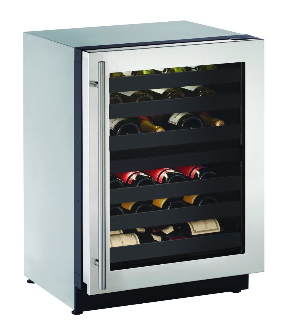 U-Line U2224ZWCS15B 2224Zwc 24" Dual-Zone Wine Refrigerator With Stainless Frame Finish And Left-Hand Hinge Door Swing (115 V/60 Hz Volts /60 Hz Hz)
