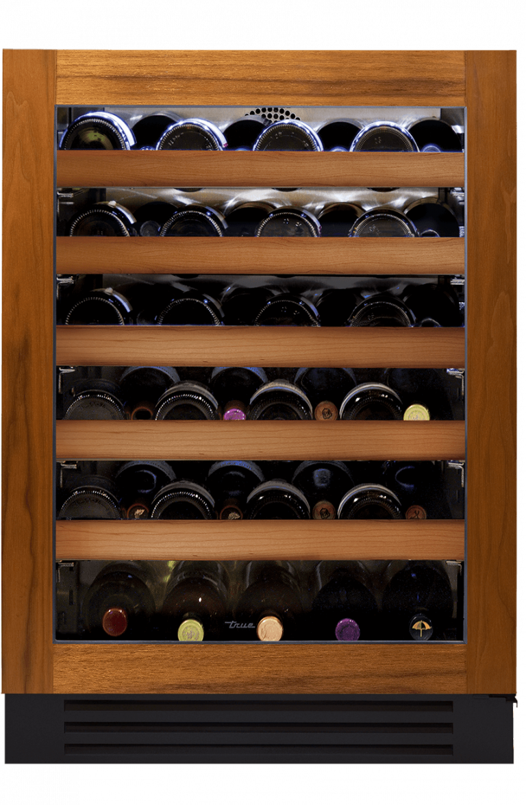 True Residential TUWADA24LGAO 24 Inch Single Zone Overlay Glass Door Left Hinge Ada Height Undercounter Wine Cabinet