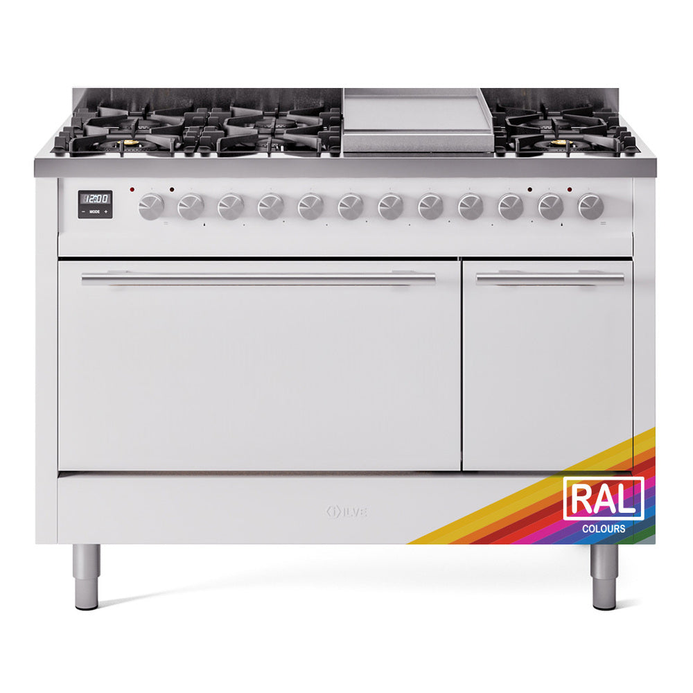 Ilve UP48FQMPRALP Professional Plus Ii 48 Inch Dual Fuel Liquid Propane Freestanding Range In Ral Custom Color With Trim