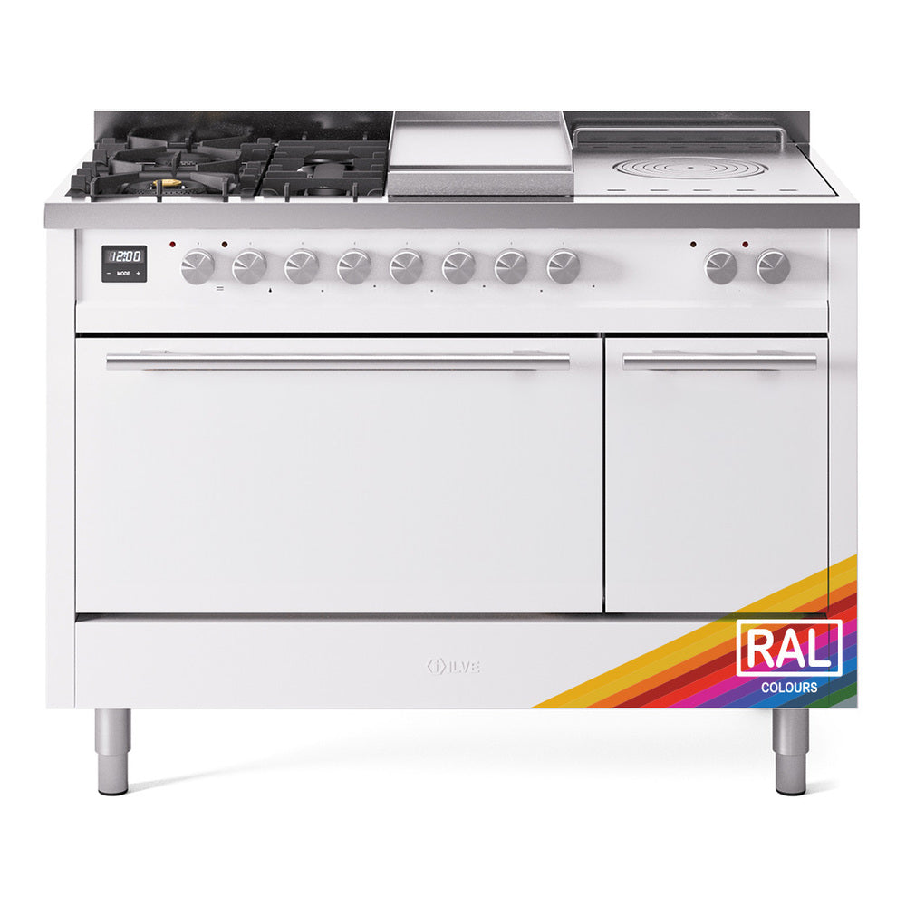 Ilve UP48FSQMPRA Professional Plus Ii 48 Inch Dual Fuel Natural Gas Freestanding Range In Ral Custom Color With Trim