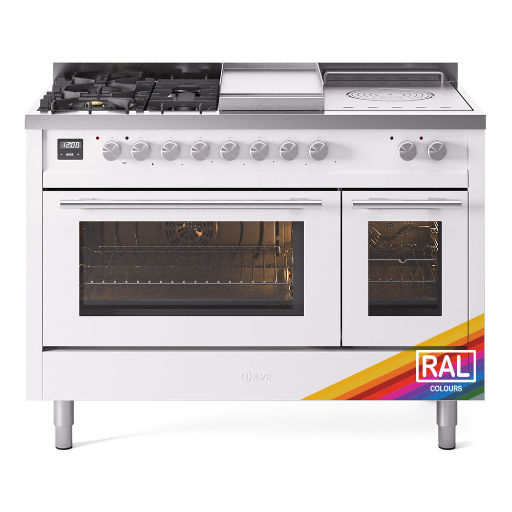 Ilve UP48FSWMPRA Professional Plus Ii 48 Inch Dual Fuel Natural Gas Freestanding Range In Ral Custom Color With Trim