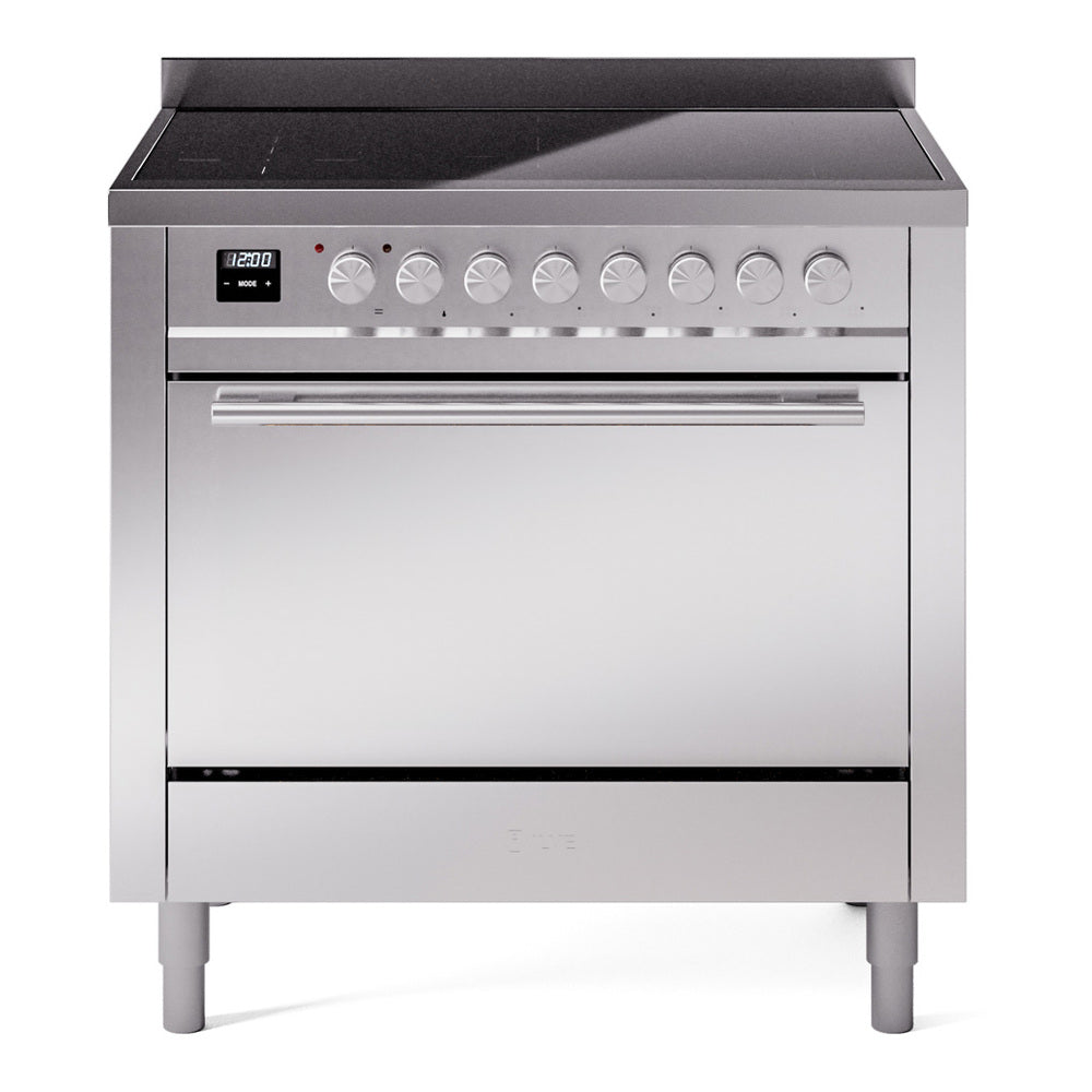 Ilve UPI366QMPSS Professional Plus Ii 36 Inch Electric Freestanding Range In Stainless Steel With Trim