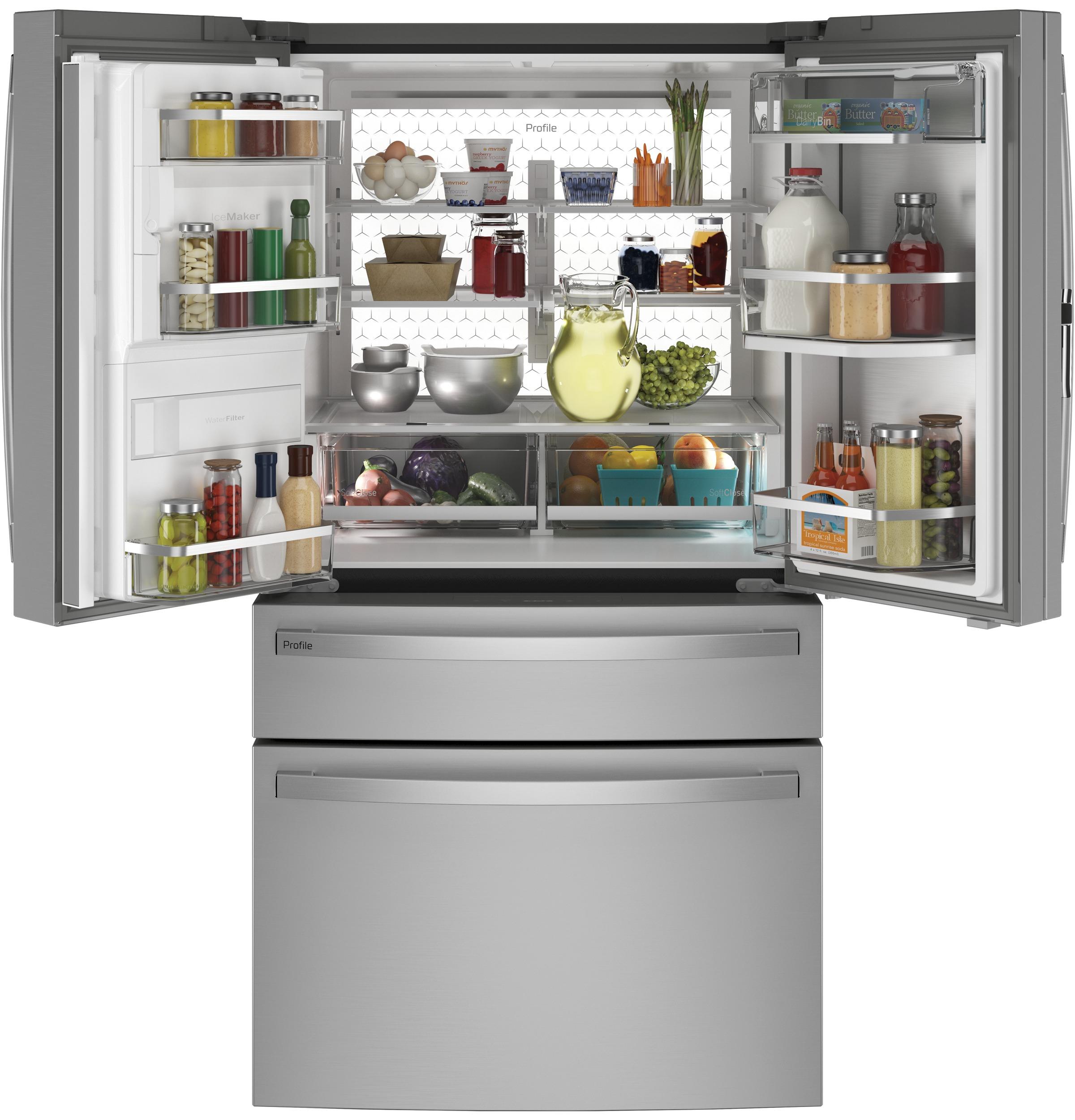 Ge Appliances PXD22BYPFS Ge Profile™ 22.4 Cu. Ft. Smart Counter-Depth Fingerprint Resistant 4-Door French-Door Refrigerator With Door In Door