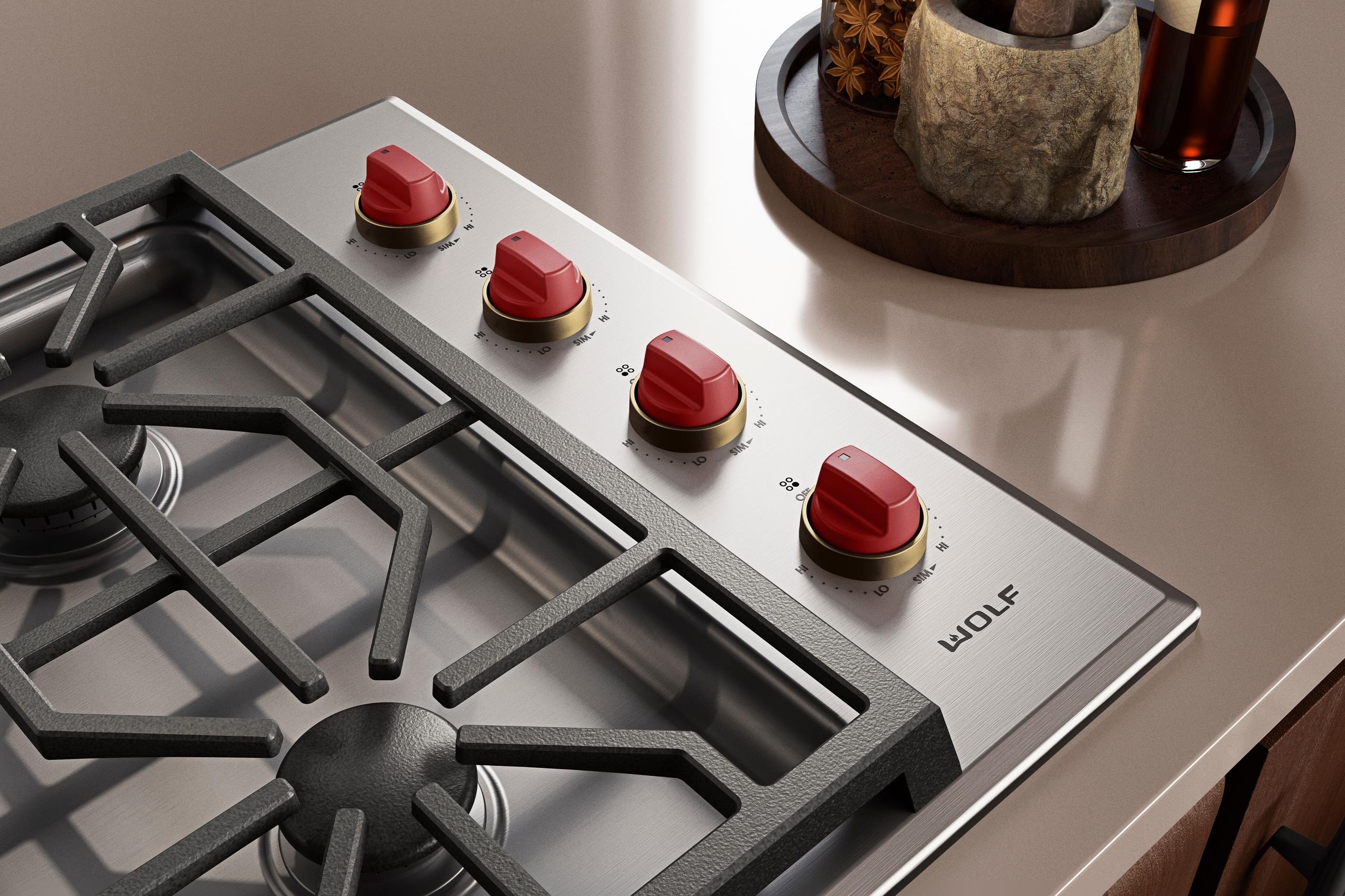 Wolf 9062310 30" Professional Gas Cooktop Brushed Brass Bezel Kit