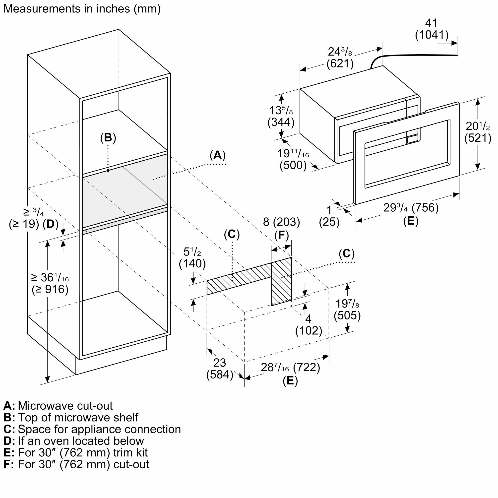 Thermador MBCS Built-In Microwave 24'' Left Side Opening Door, Stainless Steel