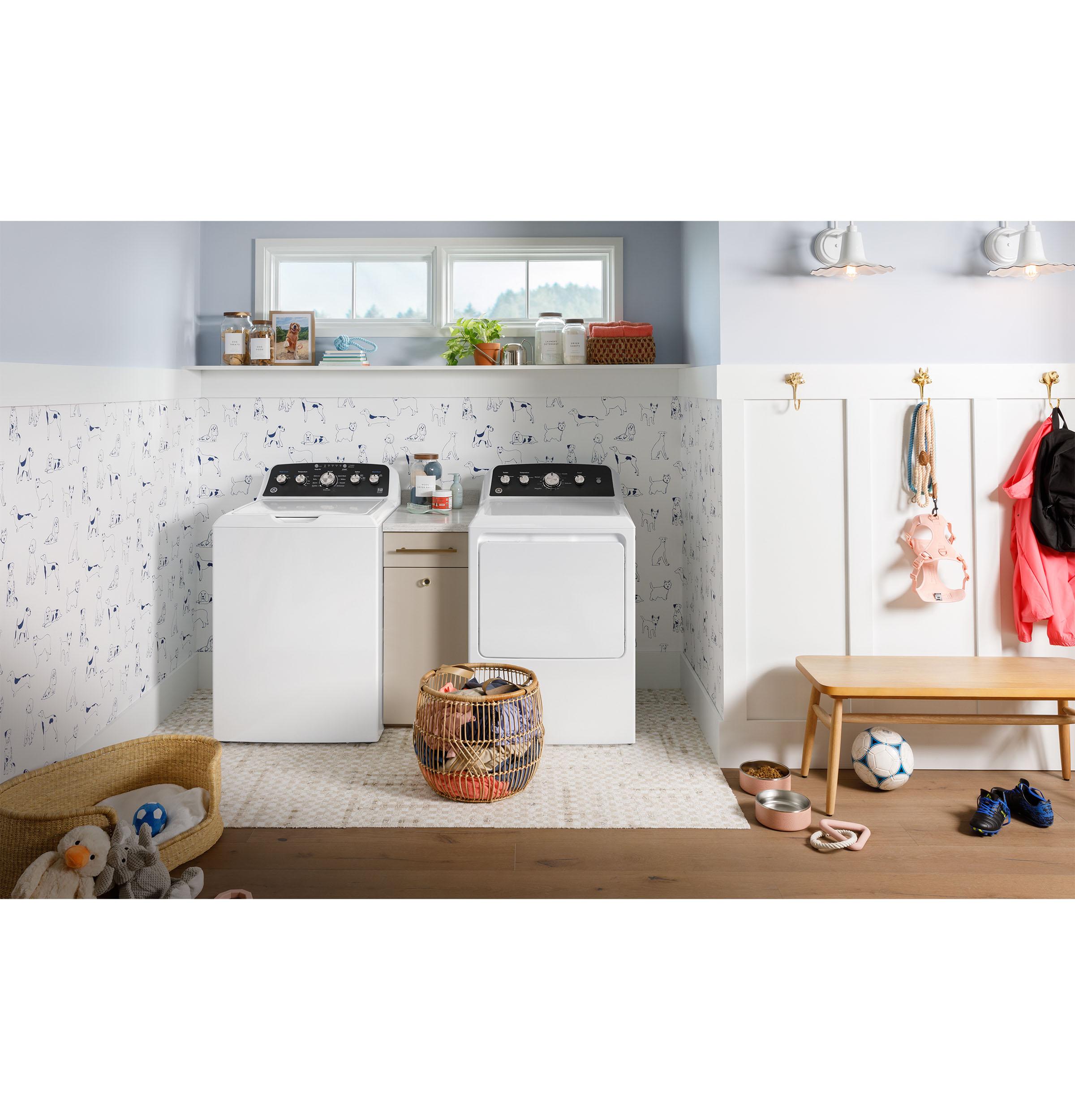 Ge Appliances GTD48GASWWB Ge® 7.2 Cu. Ft. Capacity Gas Dryer With Up To 120 Ft. Venting And Extended Tumble