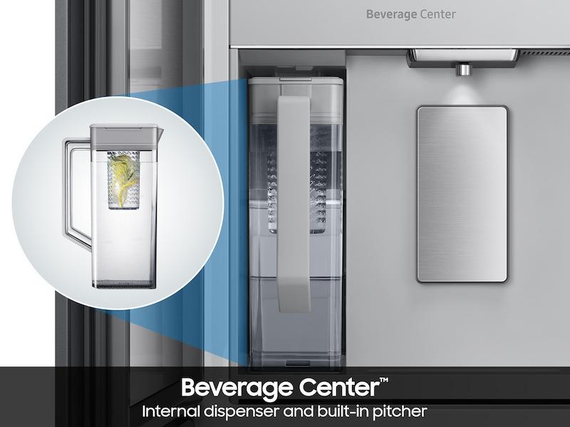 Samsung RF90F29AECR Bespoke 29 Cu. Ft. 4-Door French Door Refrigerator With Ai Family Hub™+ & Ai Vision Inside™ In Charcoal Glass And Stainless Steel