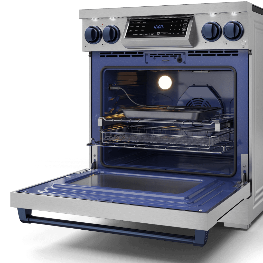 Thor Kitchen RSE30BLU 30 Inch Professional Electric Range With Tilt Panel Touch Control In Stainless Steel/Navy Blue Gordon Ramsay Series - Rse30-Blu
