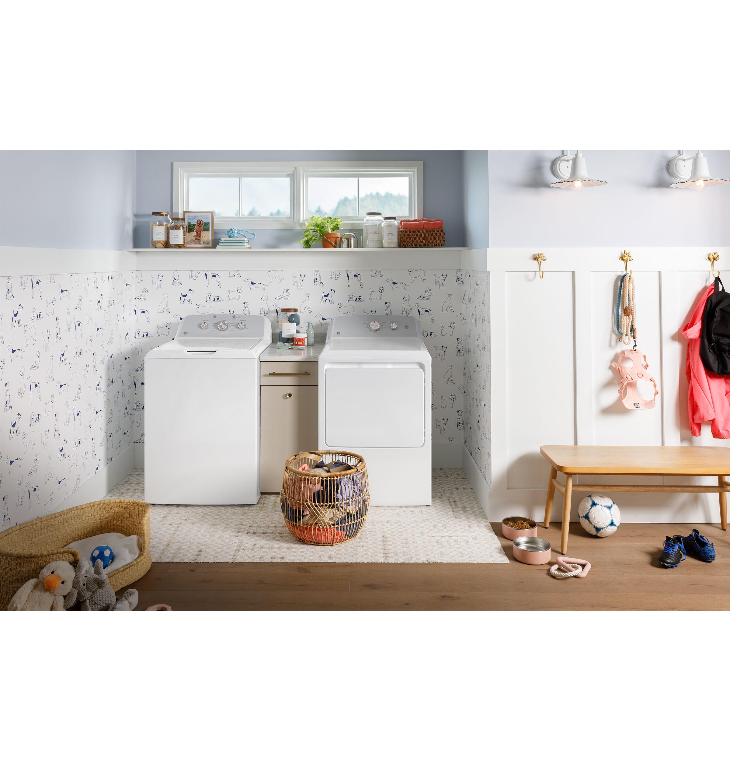 Ge Appliances GTX38GASWWS Ge® 6.2 Cu. Ft. Capacity Gas Dryer With Up To 120 Ft. Venting And Shallow Depth​