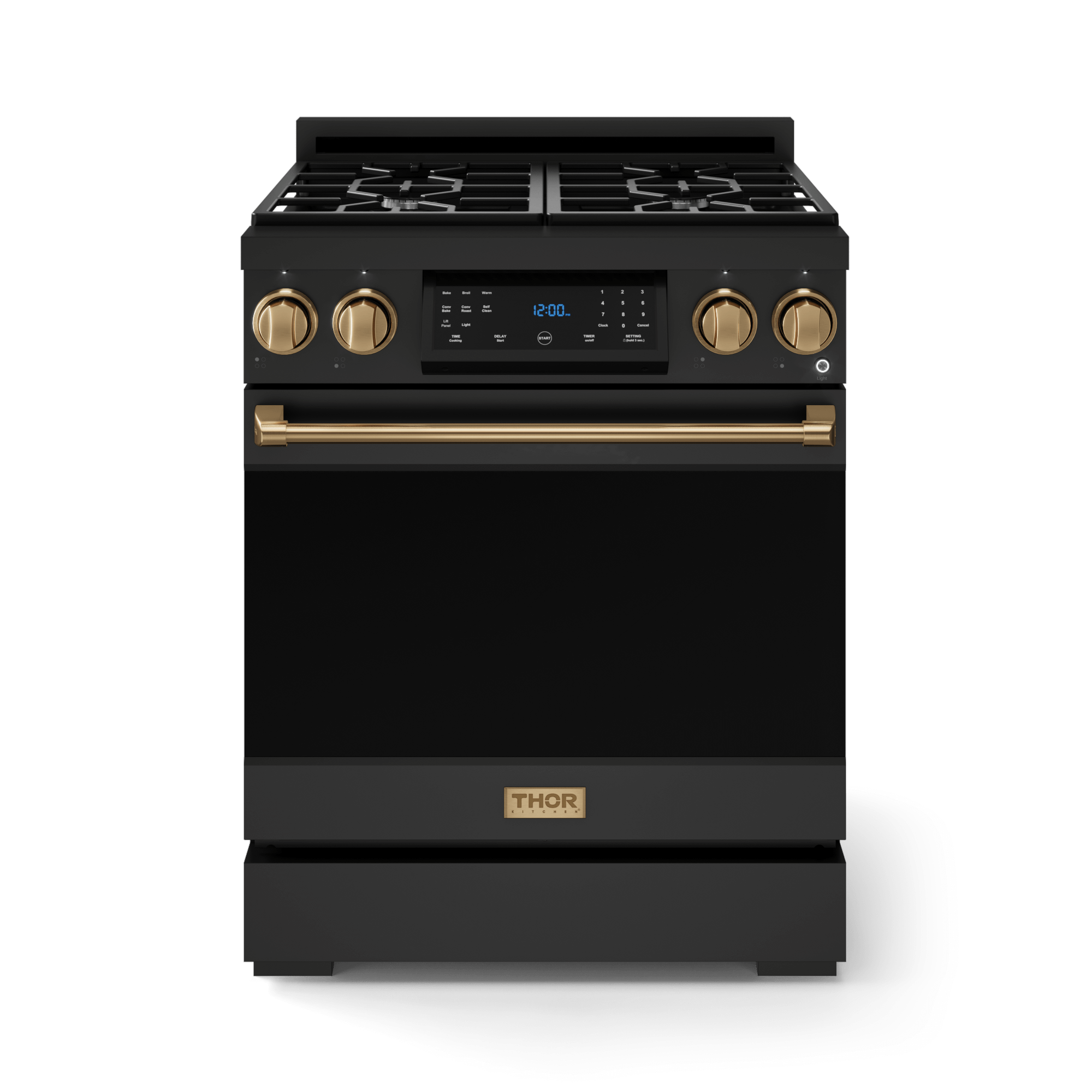Thor Kitchen RSG30BLPBRZ 30 Inch Professional Lp Range With Tilt Panel Touch Control In Matte Black/Bronze Gordon Ramsay Series - Rsg30Blp-Brz