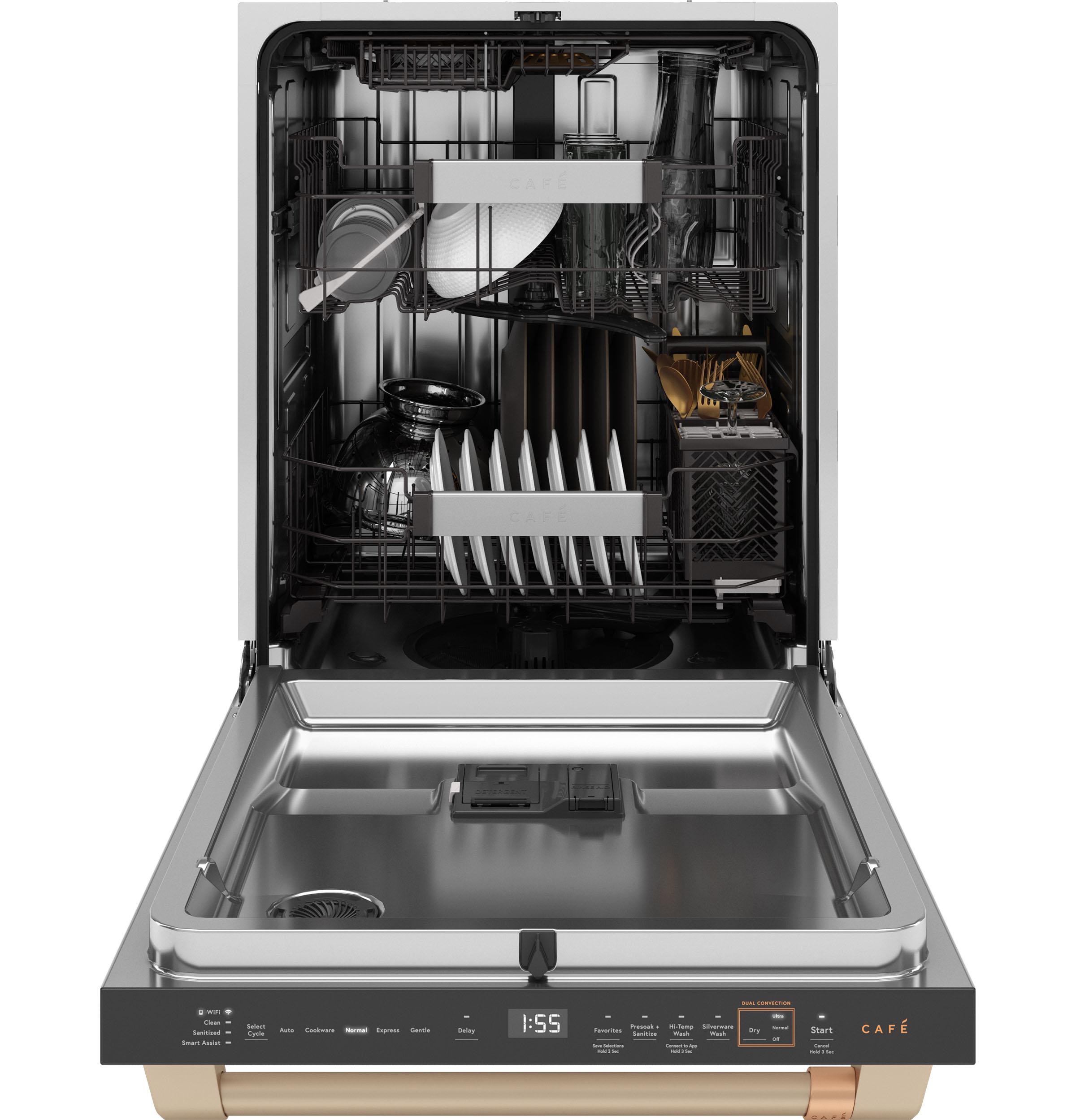 Cafe CDT888P4VW2 Café™ Customfit Energy Star Stainless Interior Smart Dishwasher With Ultra Wash Top Rack And Dual Convection Ultra Dry, Led Lights, 39 Dba