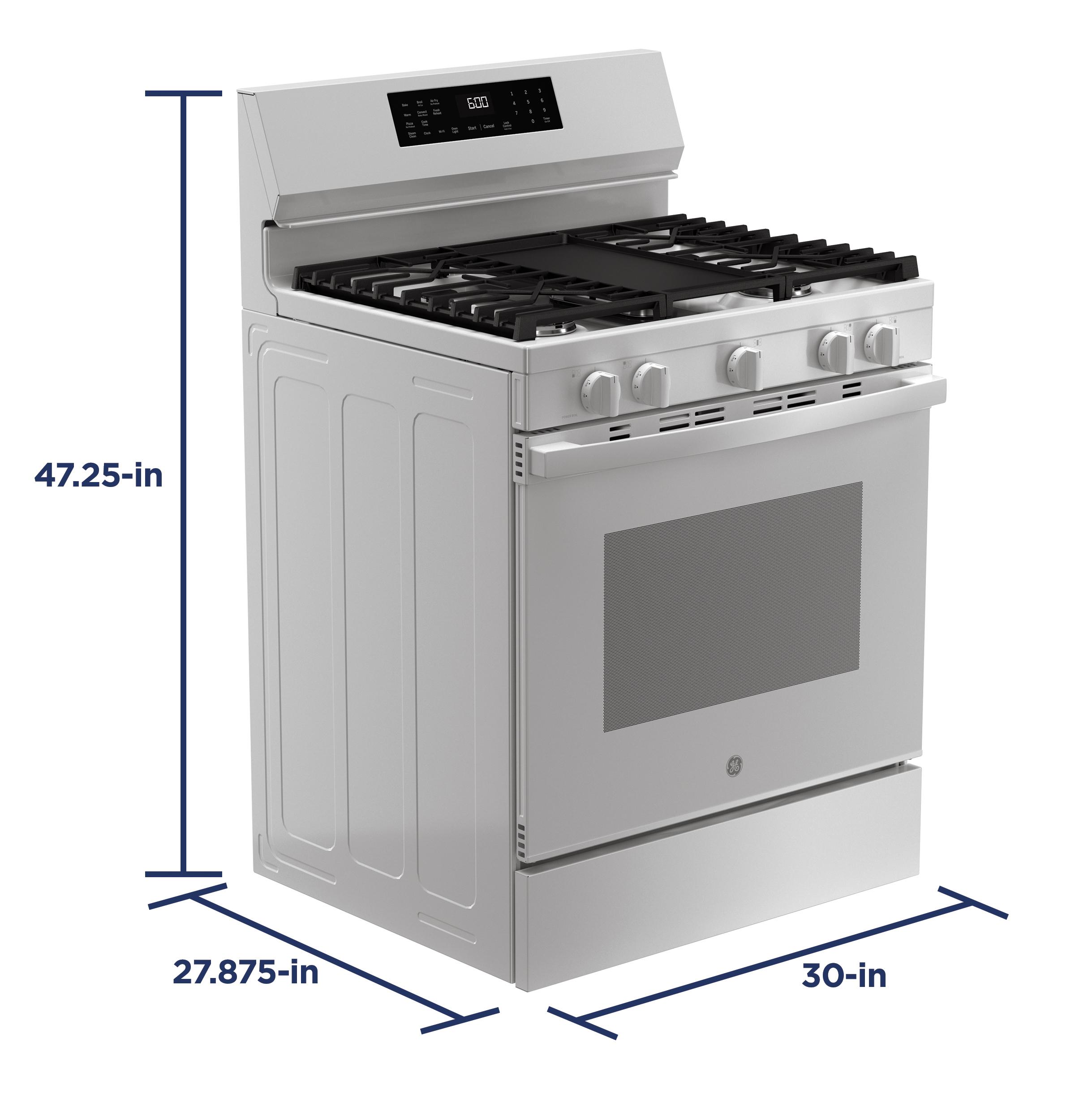Ge Appliances GGF600AVWW Ge® 30" Free-Standing Gas Convection Range With No Preheat Air Fry And Easywash™ Oven Tray