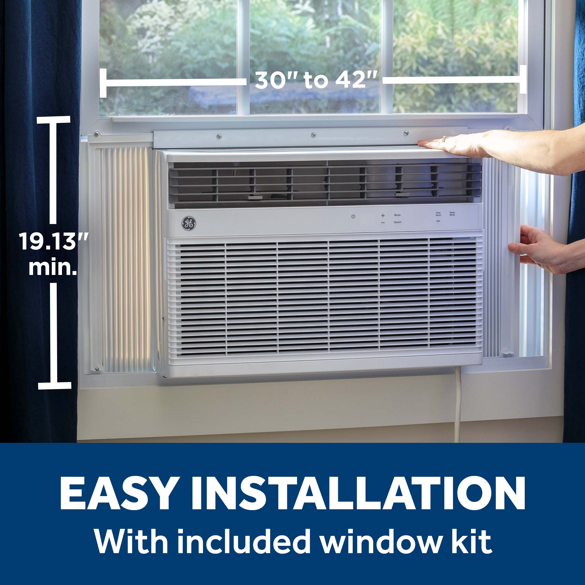 Ge Appliances AWGH24WWF Ge® 24,000 Btu Smart Heat/Cool Electronic Window Air Conditioner For Extra-Large Rooms Up To 1,500 Sq. Ft.