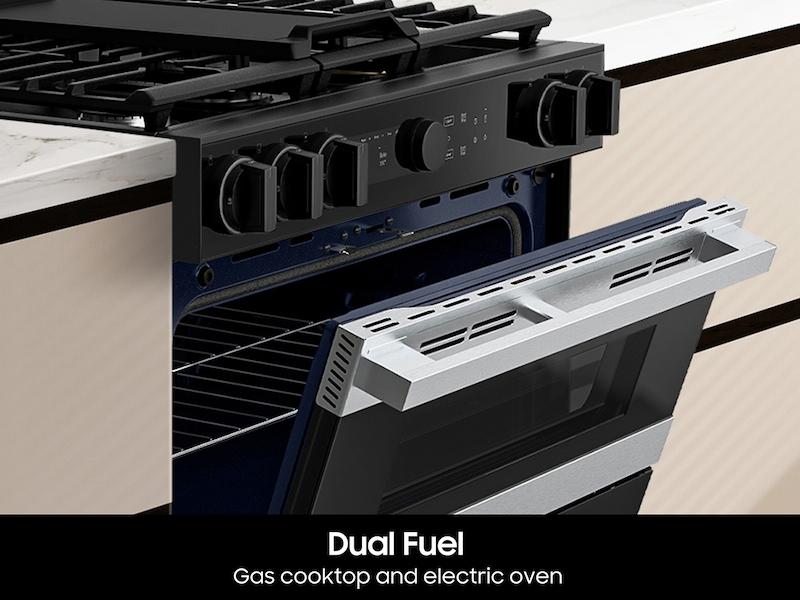 Samsung NSY6DG8550SR Bespoke Smart Slide-In Dual Fuel Range 6.3 Cu. Ft. With Flex Duo™ & Illuminated Precision Knobs In Stainless Steel