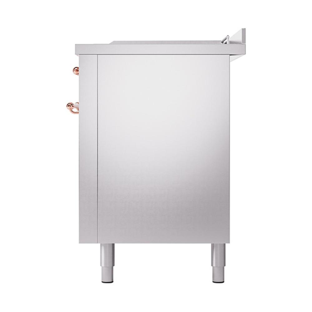 Ilve UN60FSQNMPSSPLP Ilve Un60Fsqnmpssplp Nostalgie Ii Noblesse 60" Dual Fuel Range (7 Sealed Burners + Griddle + French Top, Liquid Propane, Solid Door, Stainless Steel, Copper)