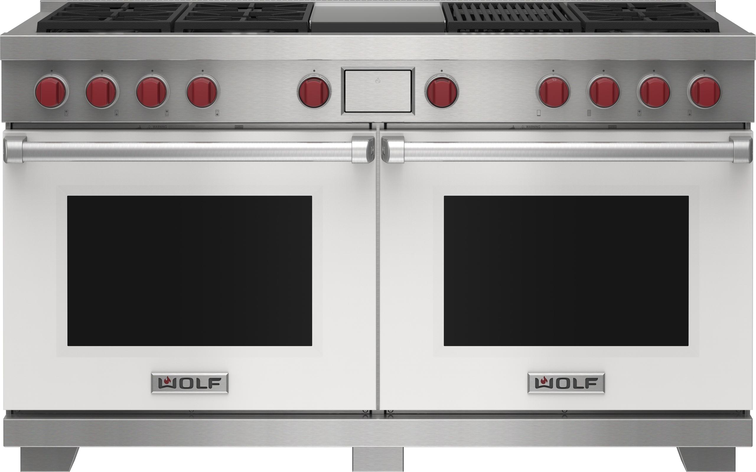 Wolf DF60650CGBKP 60" Dual Fuel Range - 6 Burners, Infrared Charbroiler And Infrared Griddle