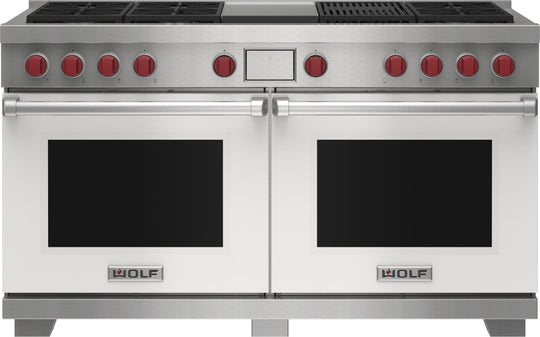Wolf DF60650CGWHPLP 60" Dual Fuel Range - 6 Burners, Infrared Charbroiler And Infrared Griddle