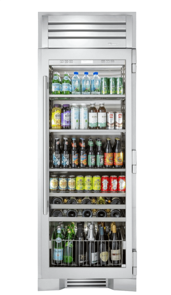 True Residential TR30BEVRSGC 30 Inch Stainless Glass Door Right Hinge Beverage Column