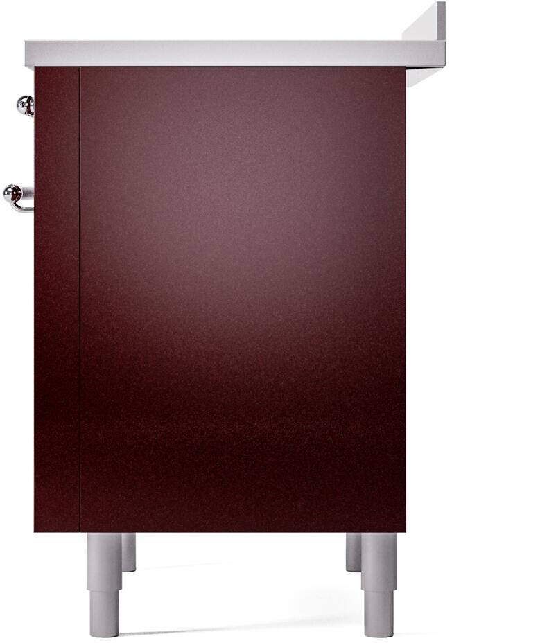 Ilve UPI366NMPBUC Nostalgie Ii 36 Inch Electric Freestanding Range In Burgundy With Chrome Trim