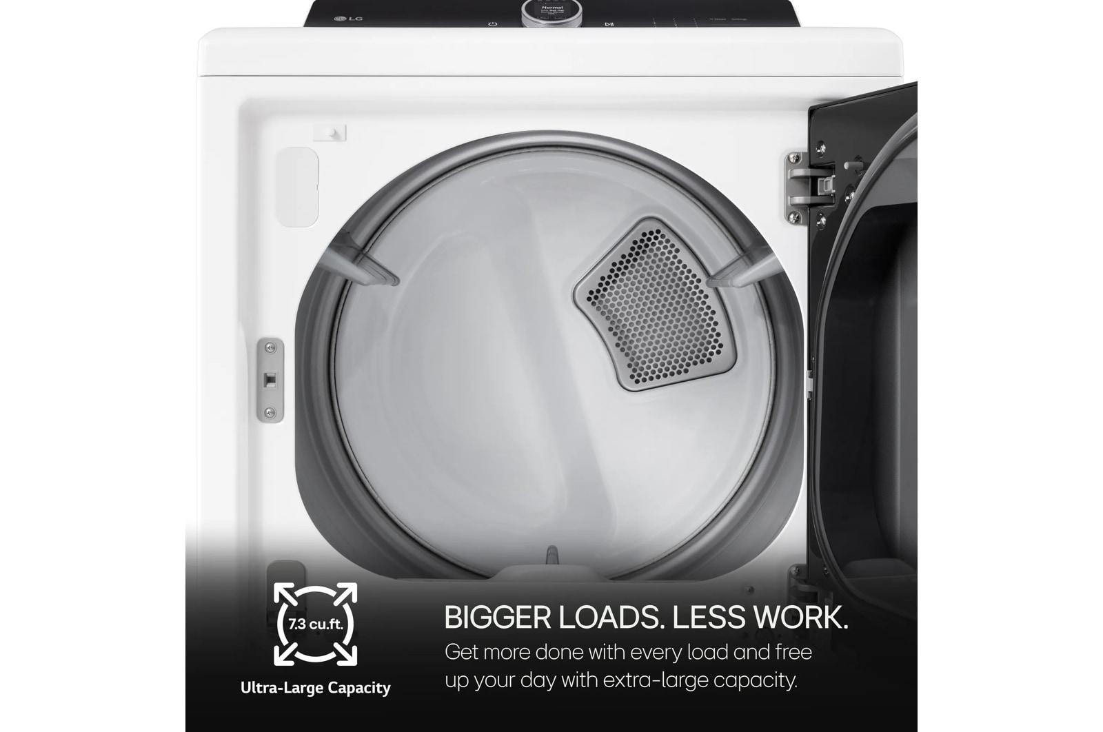 Lg DLGX8601WE 7.3 Cu.Ft. Ultra Large High Efficiency Gas Turbosteam™ Lg Easyload™ Door, Wi-Fi Connectivity, White