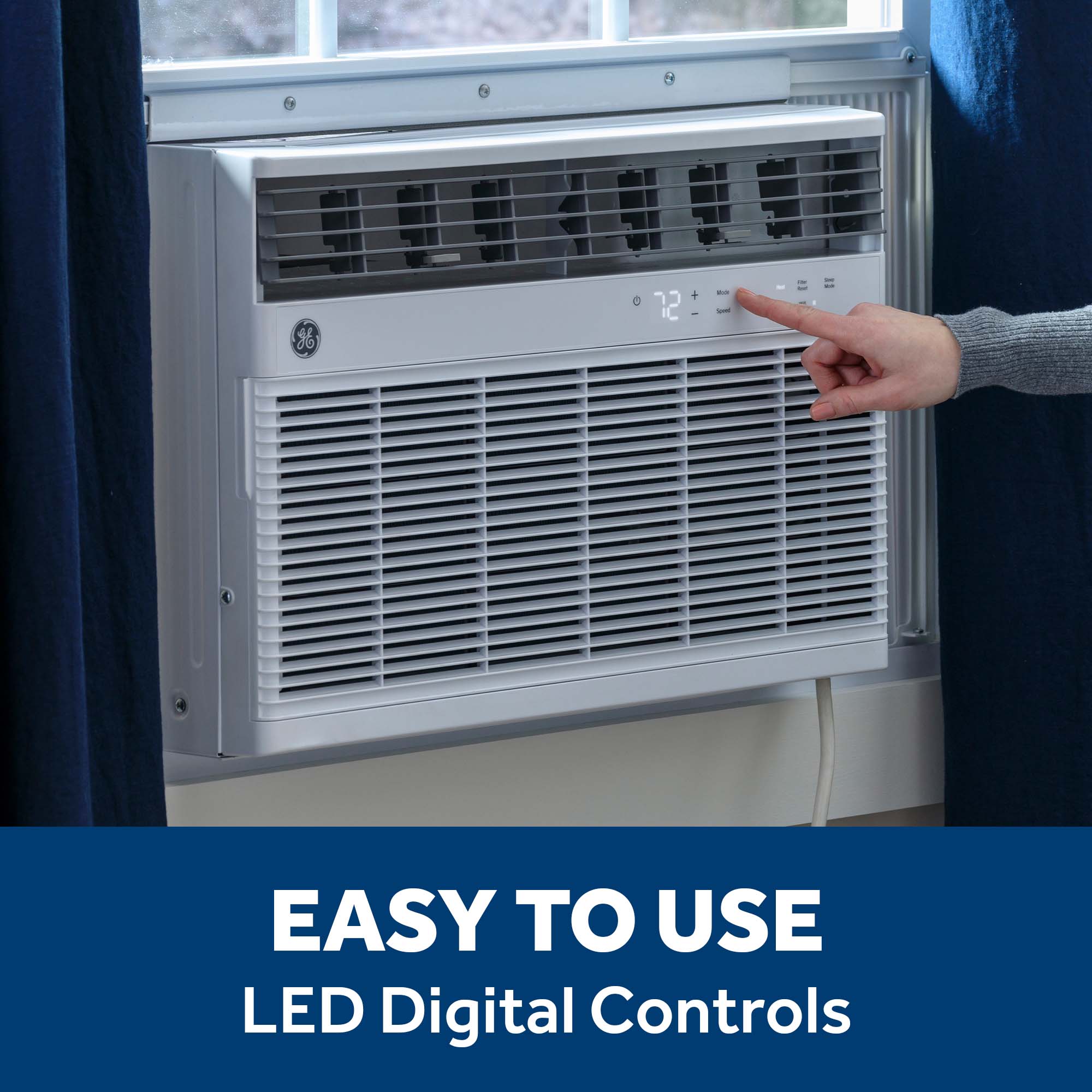 Ge Appliances AWGH24WWF Ge® 24,000 Btu Smart Heat/Cool Electronic Window Air Conditioner For Extra-Large Rooms Up To 1,500 Sq. Ft.
