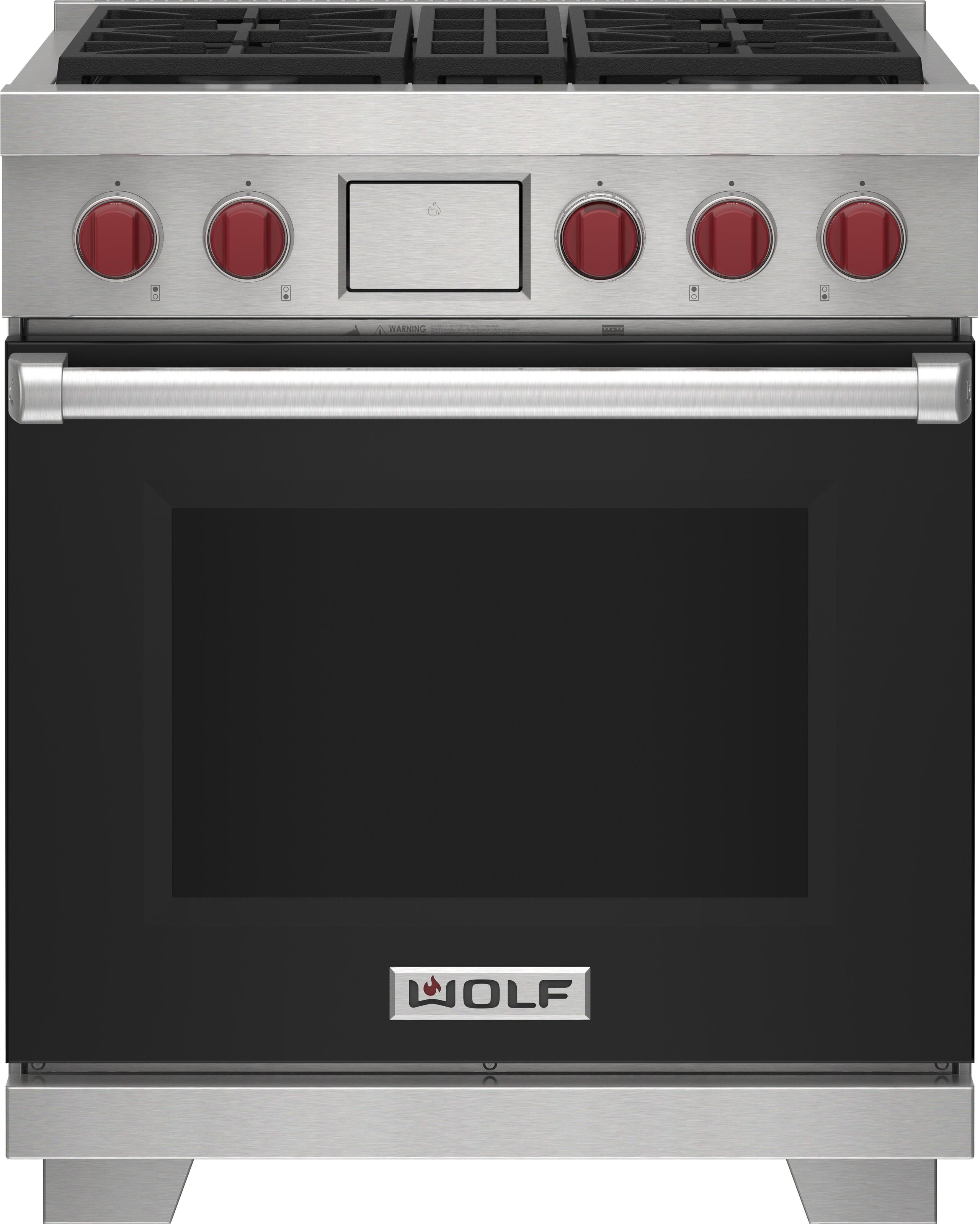 Wolf DF30450BKP 30" Dual Fuel Range - 4 Burners
