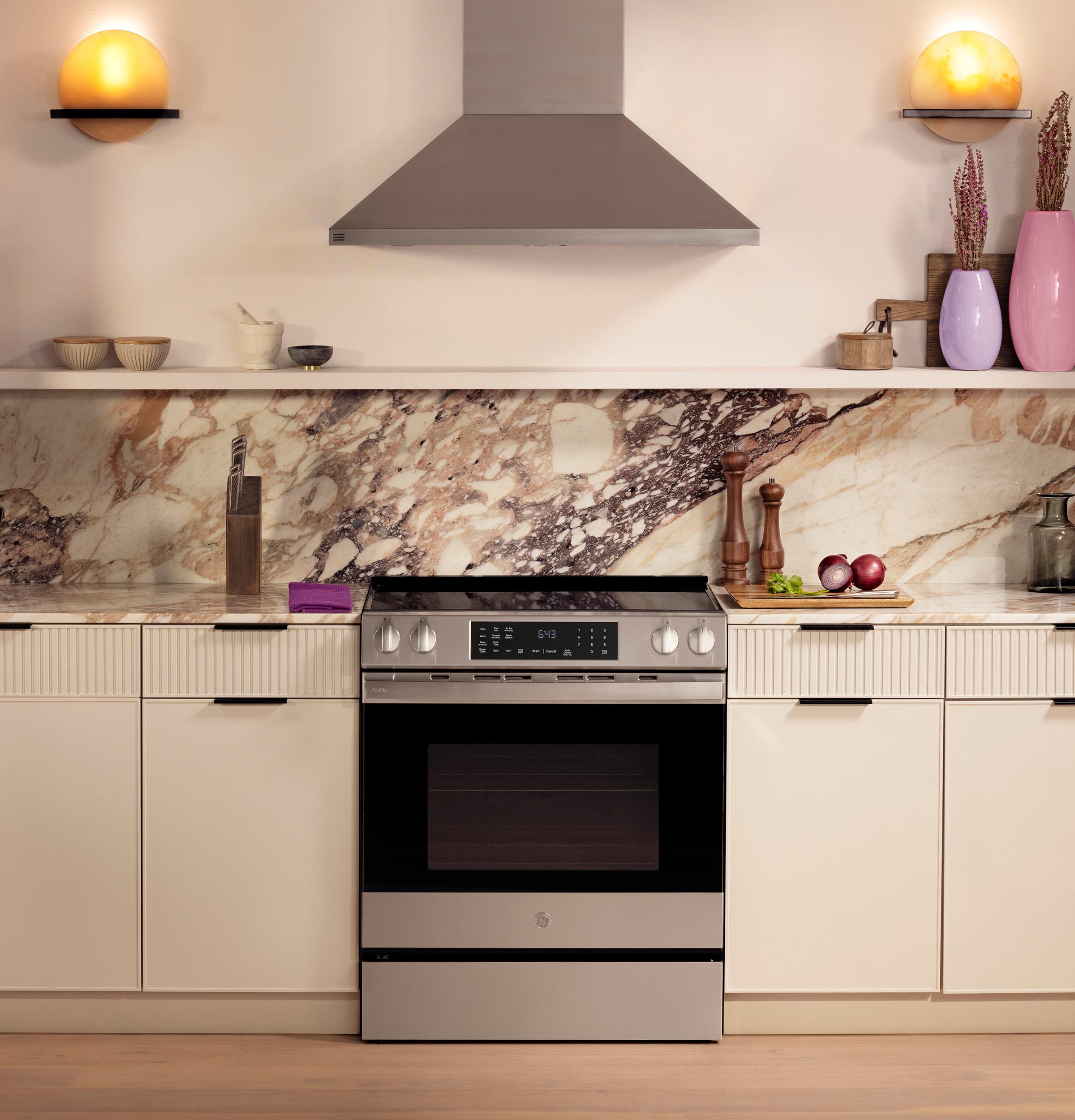 Ge Appliances PHS700AYFS Ge Profile™ Energy Star® 30" Smart Slide-In Induction And Convection Range With No Preheat Air Fry And Easywash™ Oven Tray