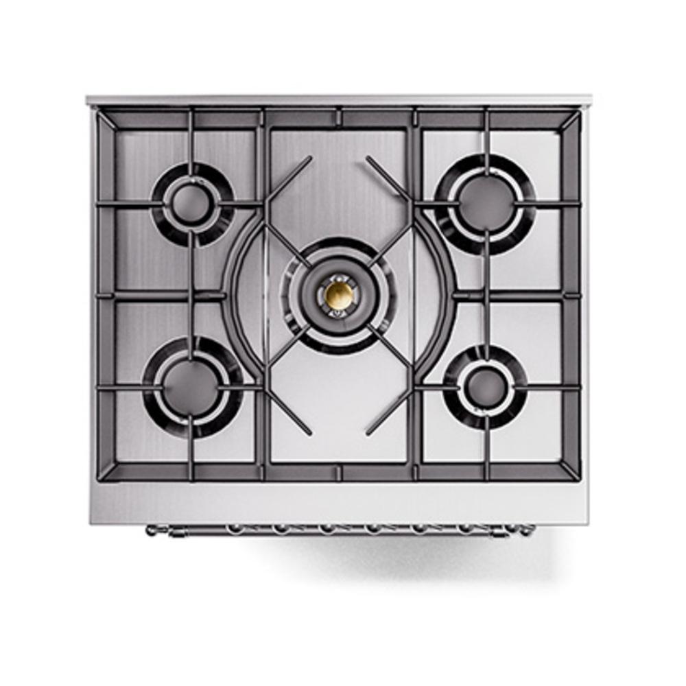 Ilve UN30NMPSSCLP Ilve Un30Nmpssclp Nostalgie Ii Noblesse 30" Dual Fuel Range (Liquid Propane, Triple Glass Door, Stainless Steel, Chrome)