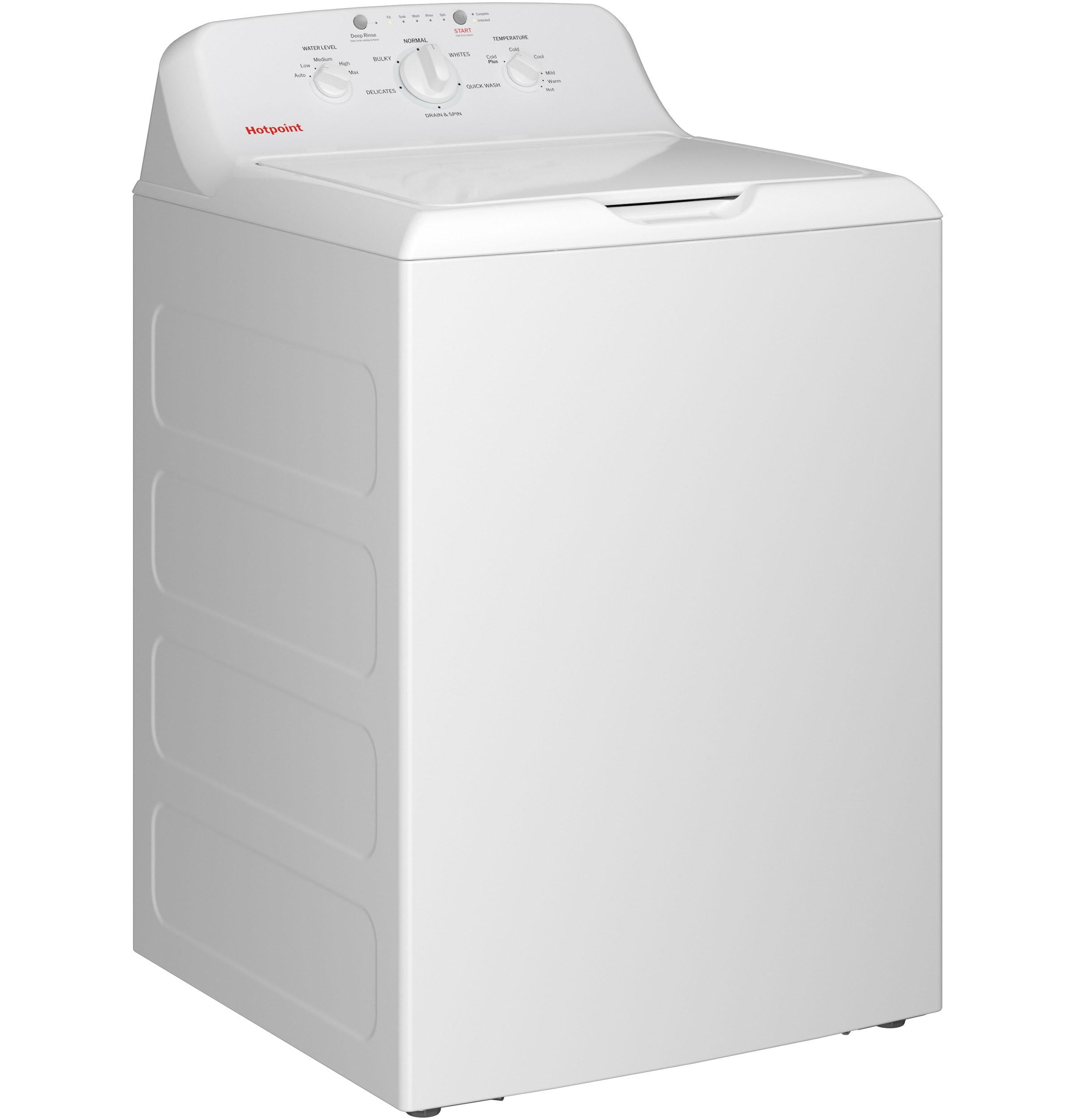 Hotpoint HTW265ASWWW Hotpoint® 4.0 Cu. Ft. Capacity Washer With Stainless Steel Basket,Cold Plus And Water Level Control​