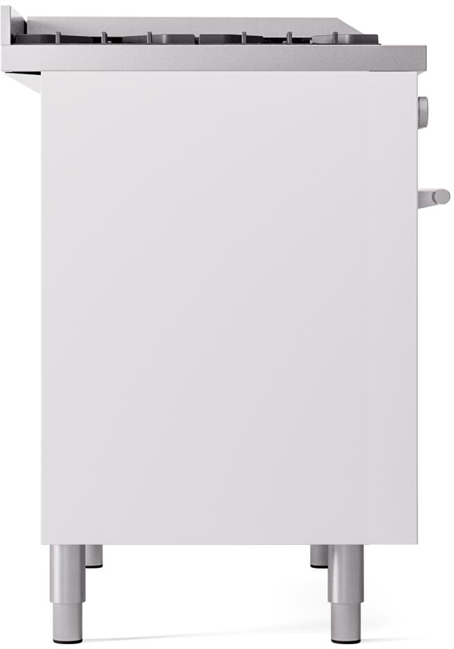 Ilve UPD40FWMPWHLP Professional Plus Ii 40 Inch Dual Fuel Liquid Propane Freestanding Range In White With Trim