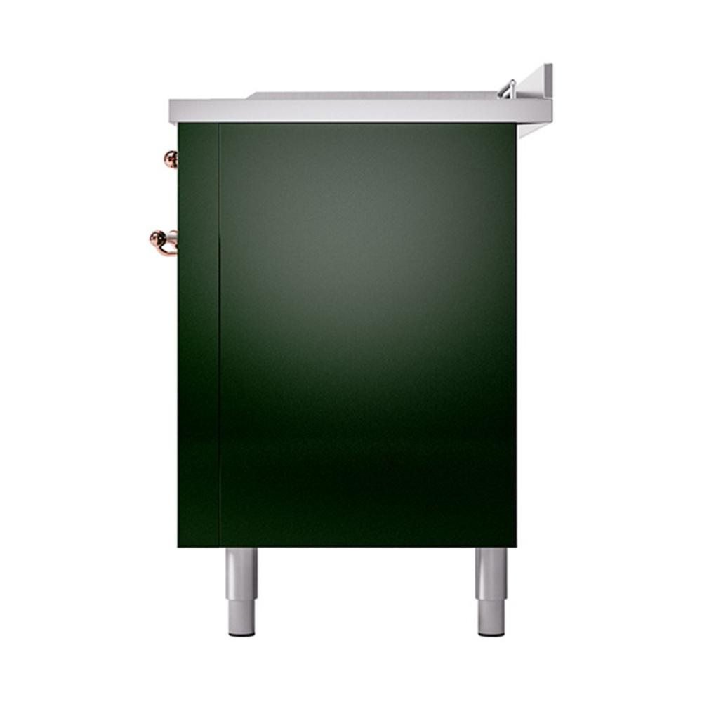 Ilve UN60FSQNMPEGP Ilve Un60Fsqnmpegp Nostalgie Ii Noblesse 60" Dual Fuel Range (7 Sealed Burners + Griddle + French Top, Natural Gas, Solid Door, Emerald Green, Copper)