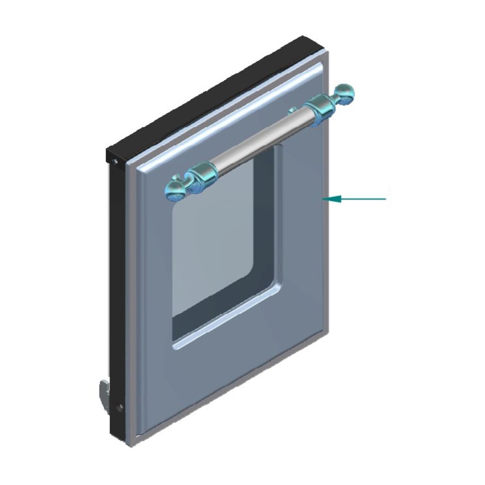 Ilve EG9620006005208 Ilve Parts Eg9620006005208 Complete Triple Glass Door Kit For Uov 30 E3 (Burgundy, Chrome Trim)