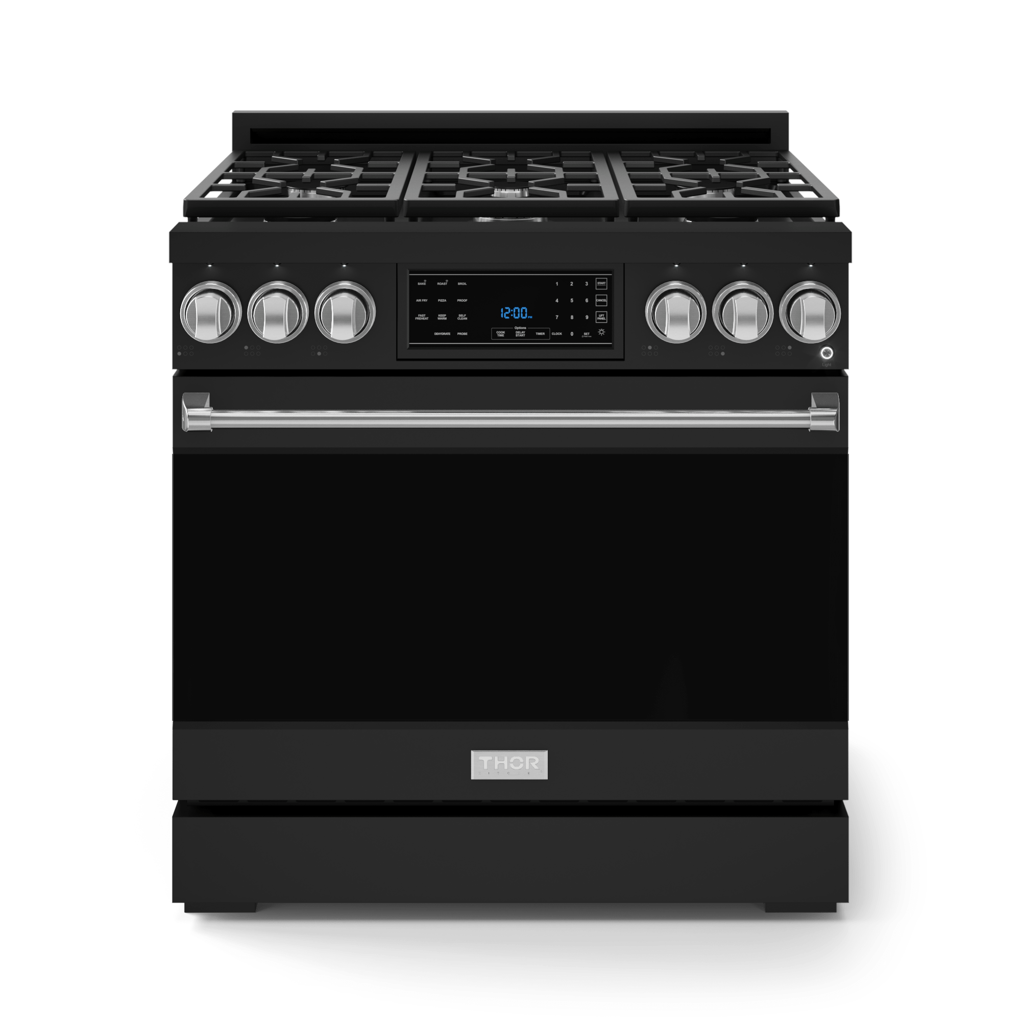 Thor Kitchen RSG36BLPSS 36 Inch Professional Lp Range With Tilt Panel Touch Control In Stainless Black/Stainless Steel Gordon Ramsay Series - Rsg36Blp-Ss