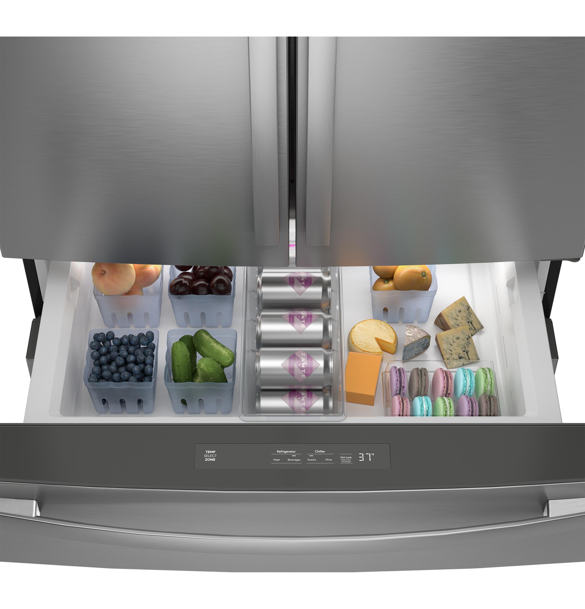 Ge Appliances PJD23BYWFS Ge Profile™ Energy Star® 23.3 Cu. Ft. Smart Counter-Depth Fingerprint Resistant 4-Door French-Door Refrigerator With Door In Door