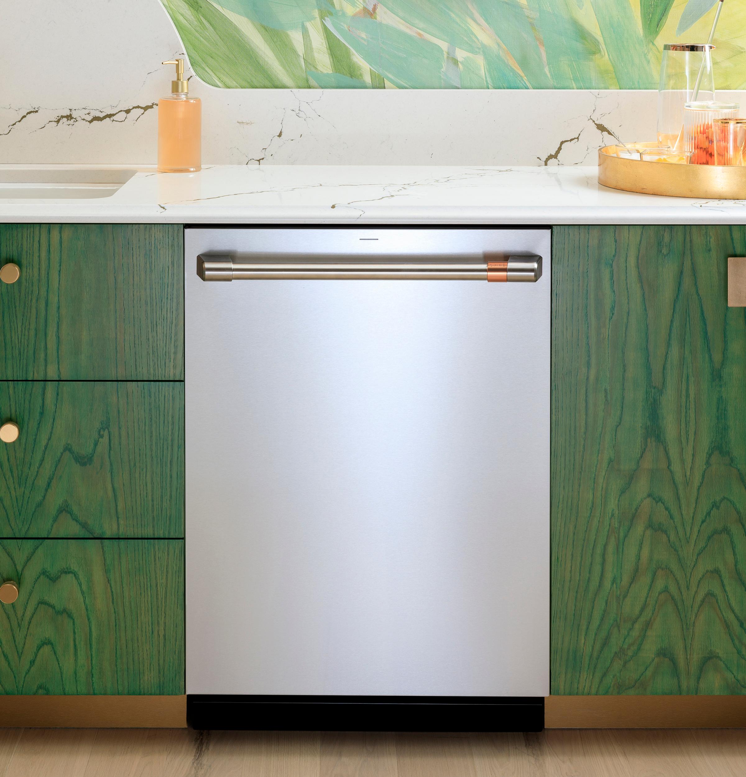 Cafe CDT888P2VS1 Café™ Customfit Energy Star Stainless Interior Smart Dishwasher With Ultra Wash Top Rack And Dual Convection Ultra Dry, Led Lights, 39 Dba