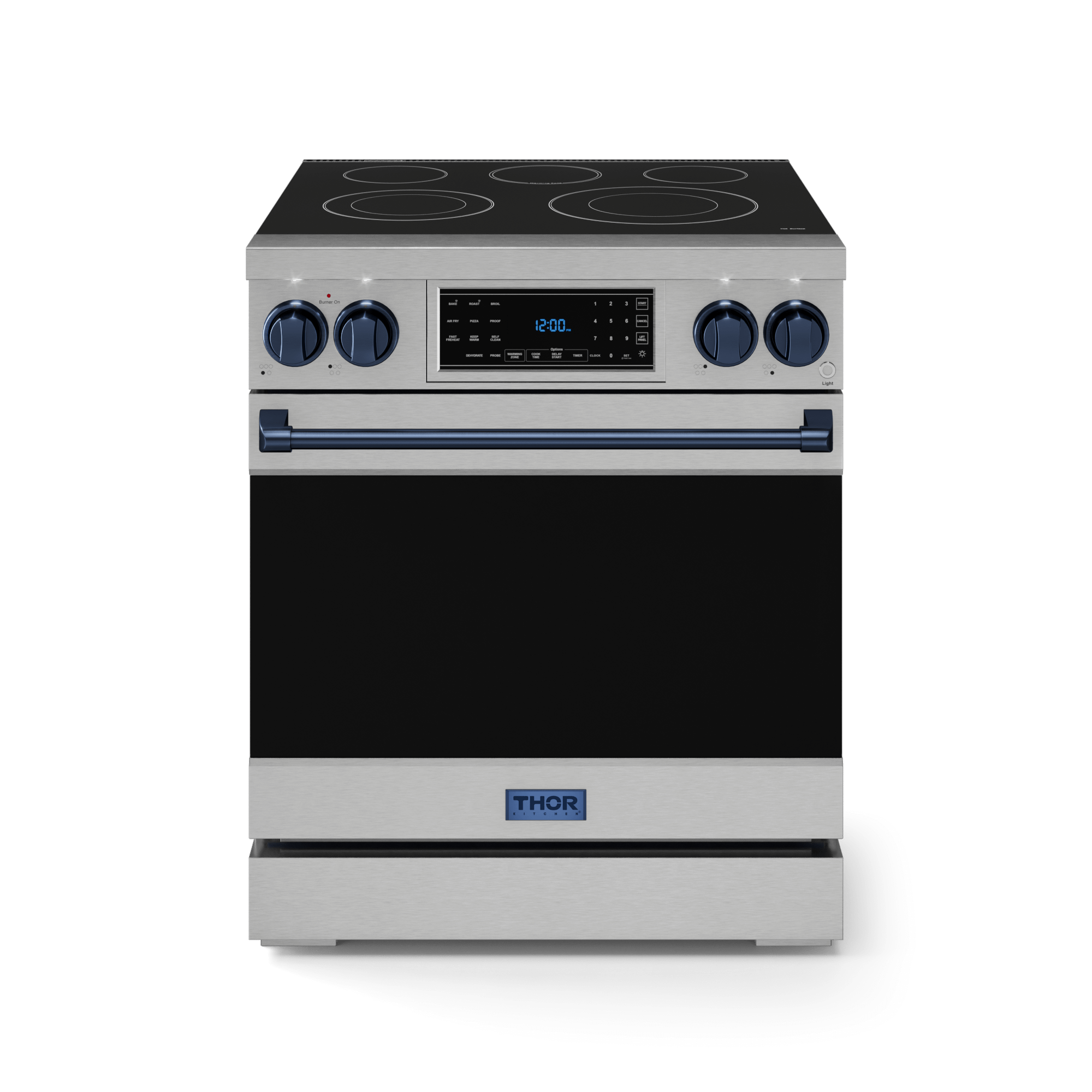 Thor Kitchen RSE30BLU 30 Inch Professional Electric Range With Tilt Panel Touch Control In Stainless Steel/Navy Blue Gordon Ramsay Series - Rse30-Blu