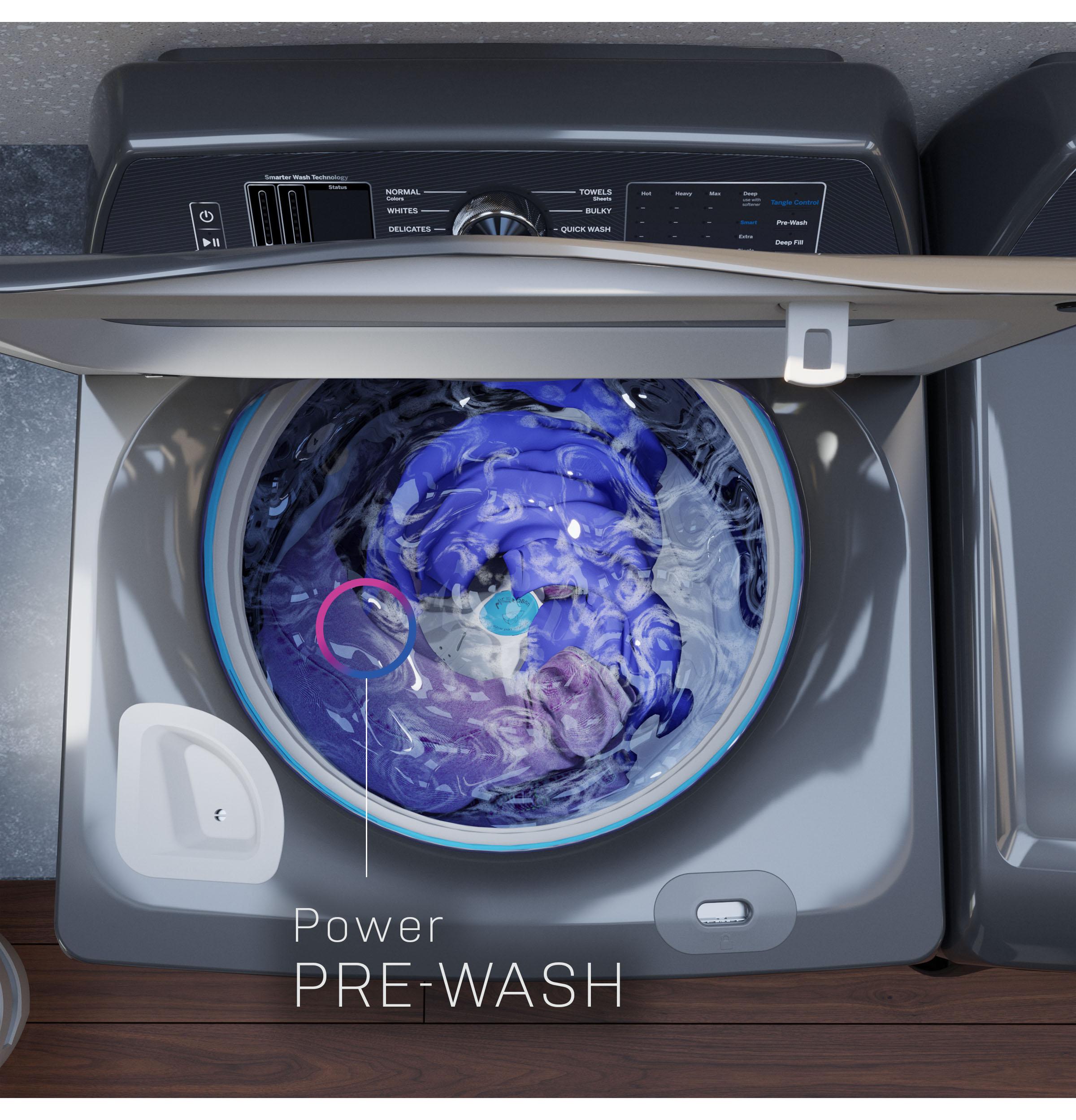 Ge Appliances PTW805BPWRS Ge Profile™ Energy Star® 5.3 Cu. Ft. Capacity Washer With Smarter Wash Technology And Adaptive Smartdispense