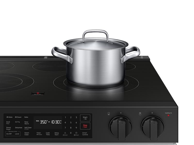 Samsung NSE6DB830012 Bespoke 6.3 Cu. Ft. Smart Slide-In Electric Range With Air Fry & Precision Knobs In White Glass