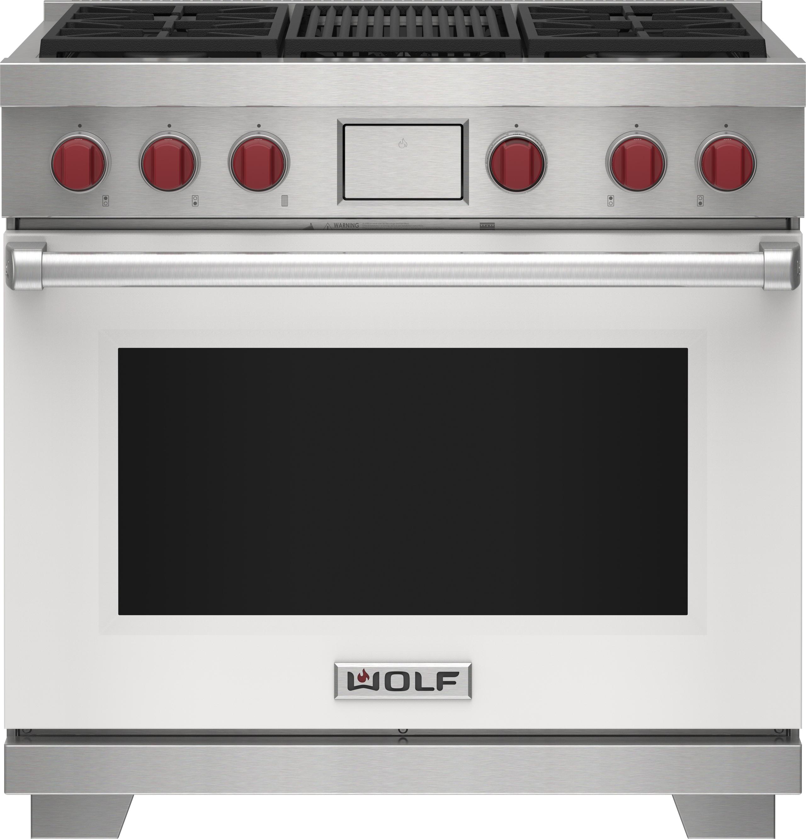 Wolf DF36450CBKP 36" Dual Fuel Range - 4 Burners And Infrared Charbroiler