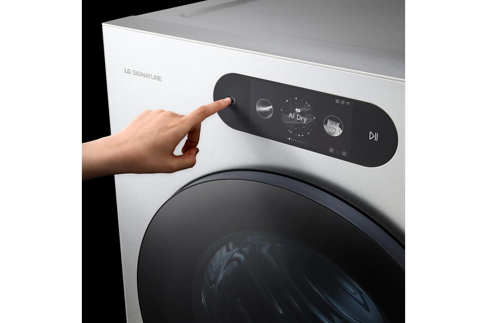 Lg DLEX9900S Lg Signature 9.0 Cu. Ft. Mega Capacity Smart Front Load Electric Dryer With Built-In Intelligence, Turbosteam® And Touch Lcd Control