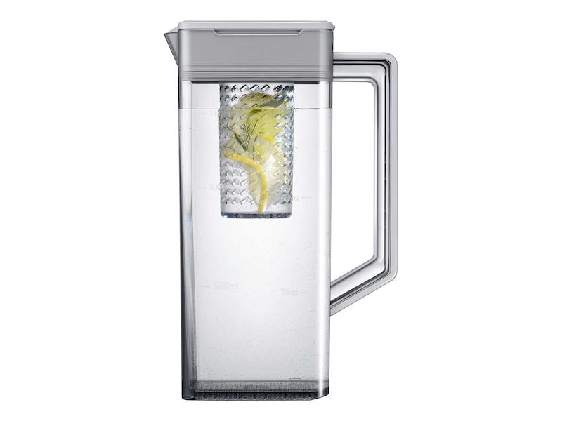 Samsung RF29BB8900QK Bespoke 4-Door French Door Refrigerator (29 Cu. Ft.) - In Charcoal Glass Top And Family Hub™ Panels With Stainless Steel Middle And Bottom Panels