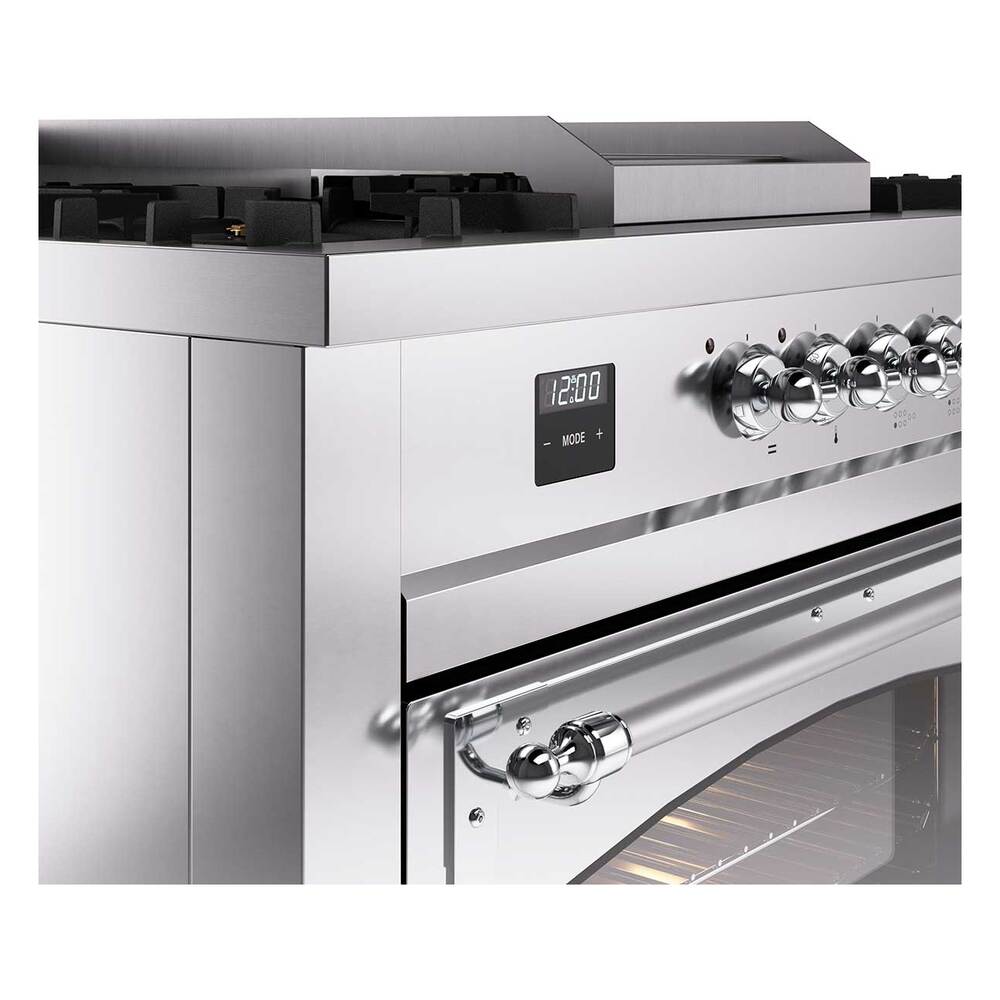 Ilve UN60FSNMPRAG Ilve Un60Fsnmprag Nostalgie Ii Noblesse 60" Dual Fuel Range (7 Sealed Burners + Griddle + French Top, Natural Gas, Triple Glass Door, Ral, Brass)