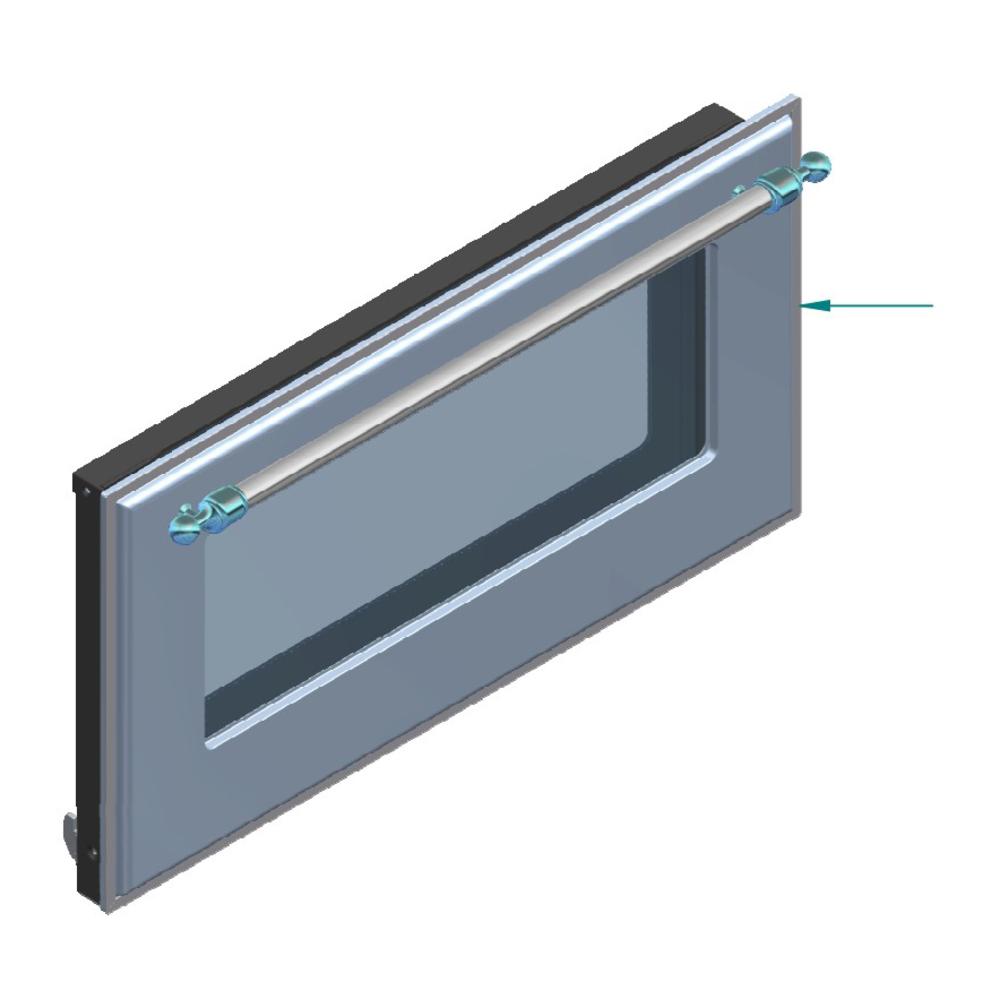 Ilve EG9624014000118 Ilve Parts Eg9624014000118 Complete Triple Glass Door Kit For 48" Range, Uov 80 E3 (Antique White, Burnished Trim)