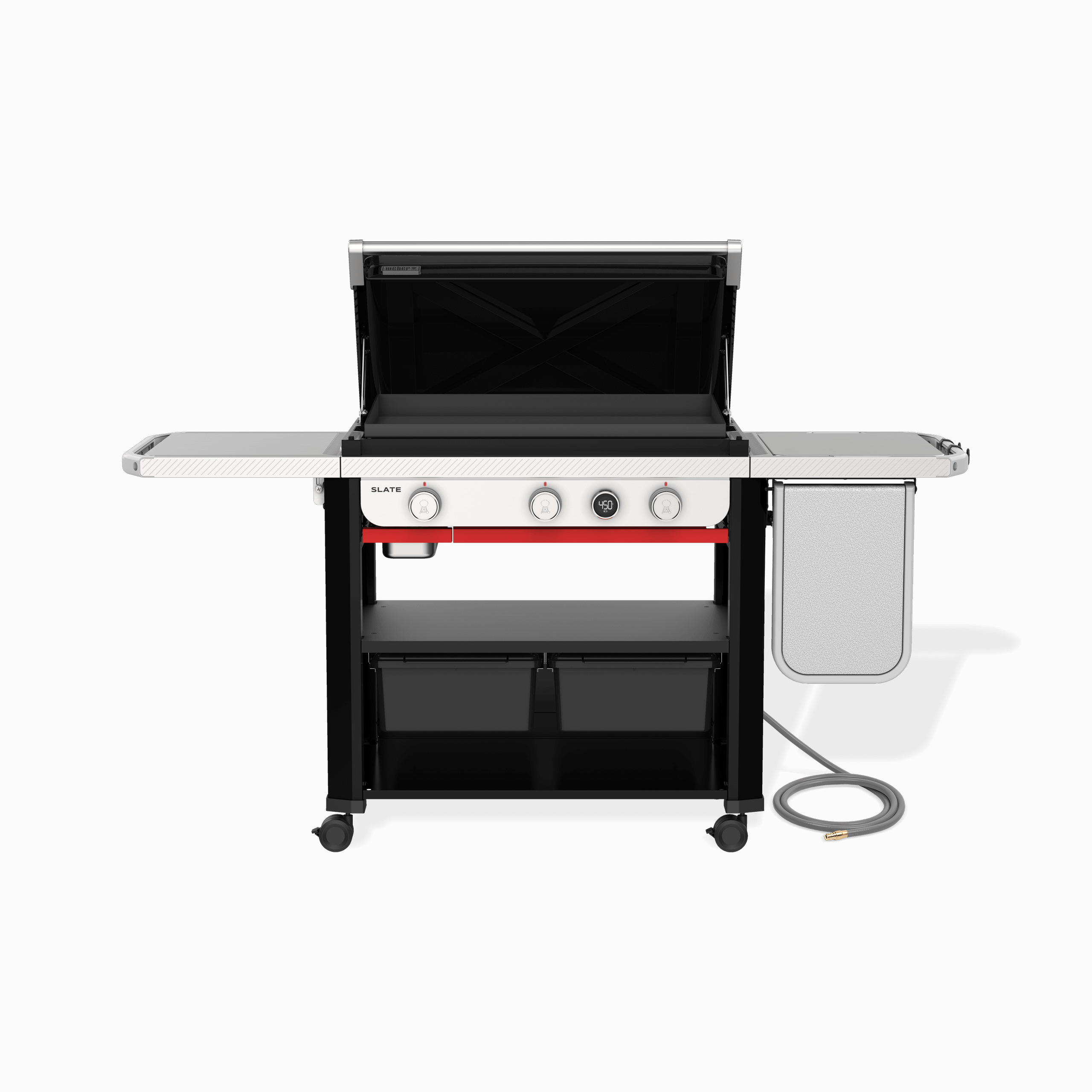Weber 1500420 Slate™ 30" Rust-Resistant Griddle With Extendable Side Table (Natural Gas) - Black